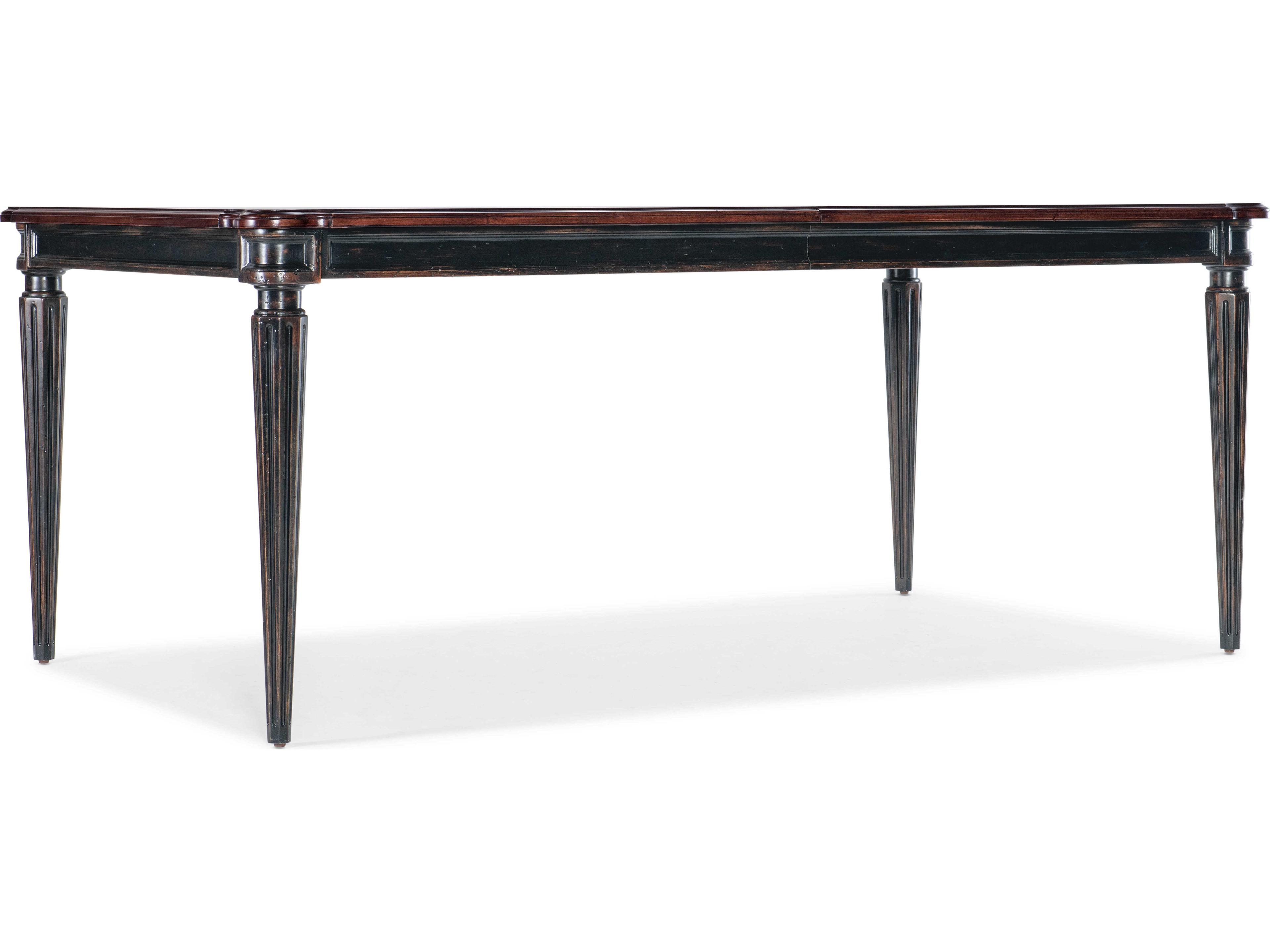 Hooker Furniture Charleston Extendable Rectangular Wood Maraschino Cherry Black Dining Table