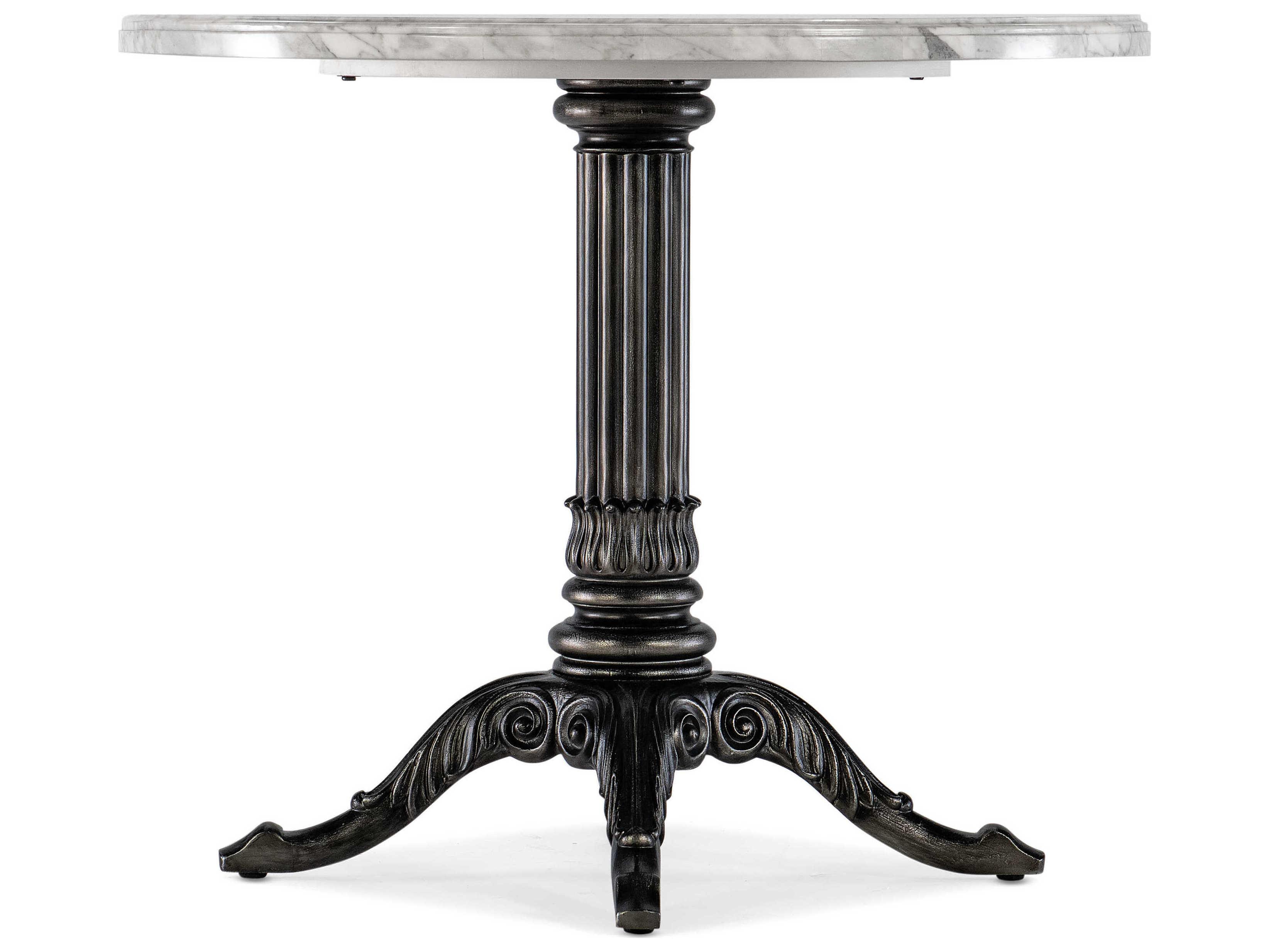 Hooker Furniture Charleston Round Carrara Stone Black Dining Table