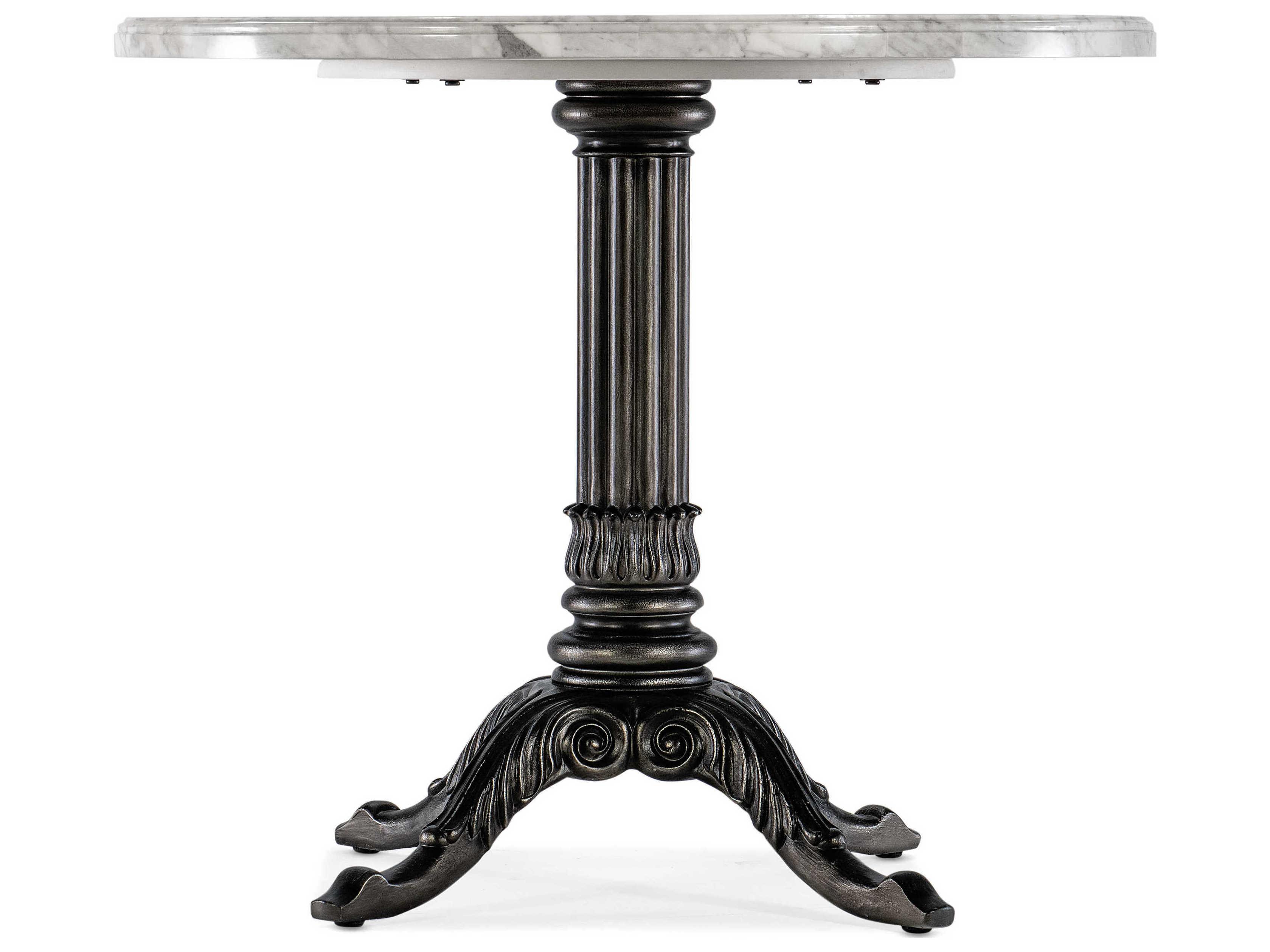 Hooker Furniture Charleston Round Carrara Stone Black Dining Table