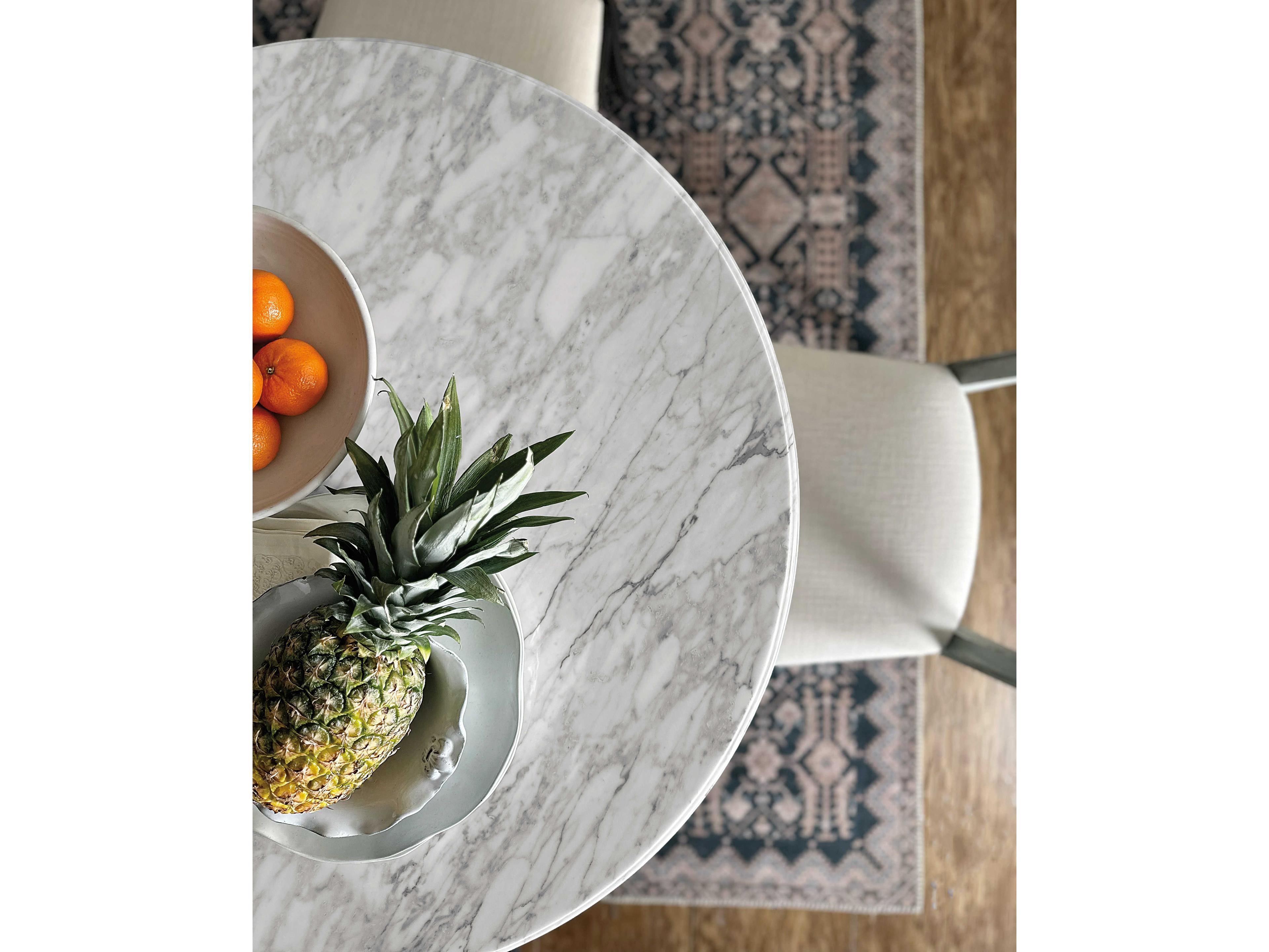 Hooker Furniture Charleston Round Carrara Stone Black Dining Table