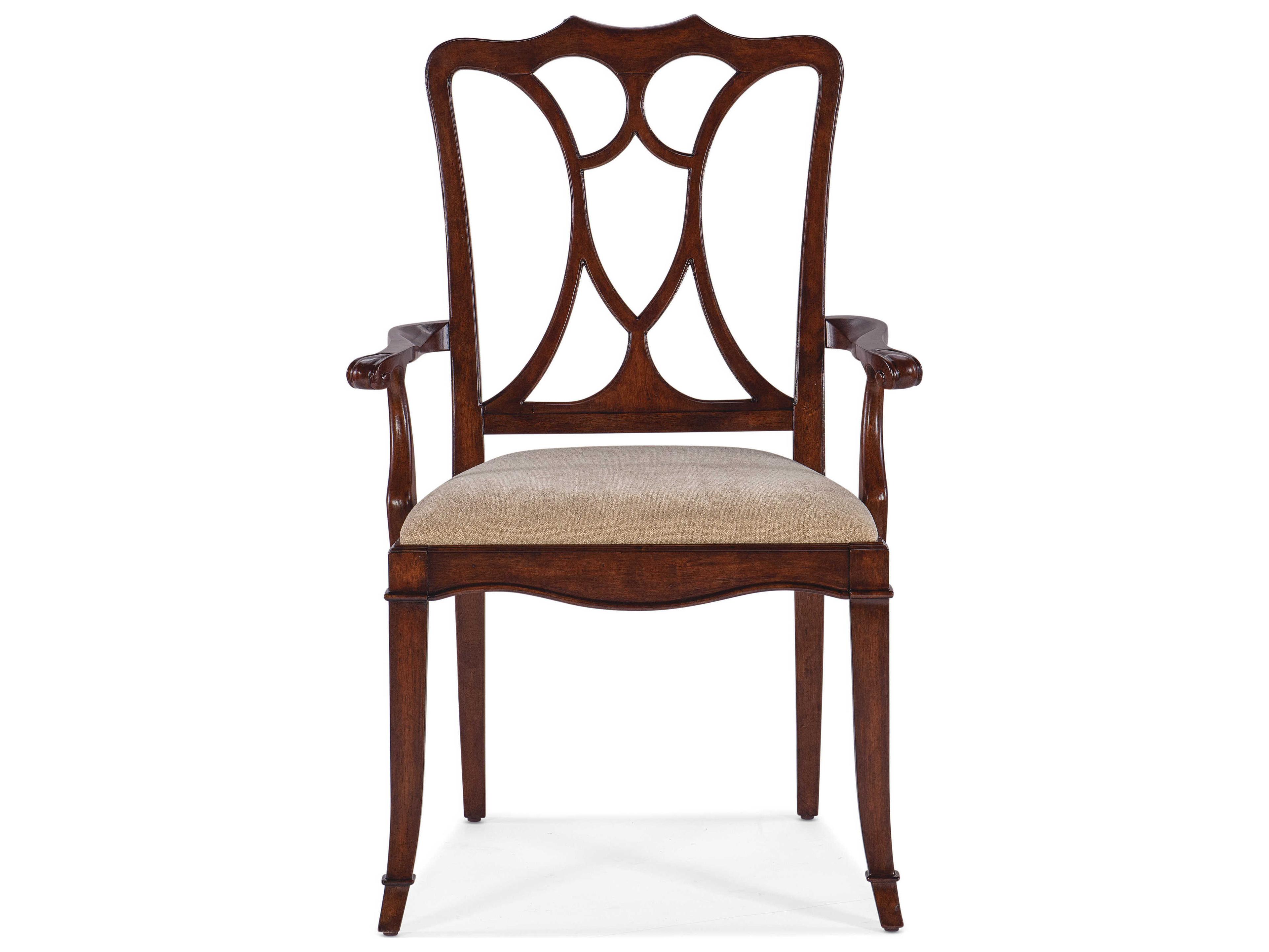 Hooker Furniture Charleston Cherry Wood Upholstered Arm Dining Chair
