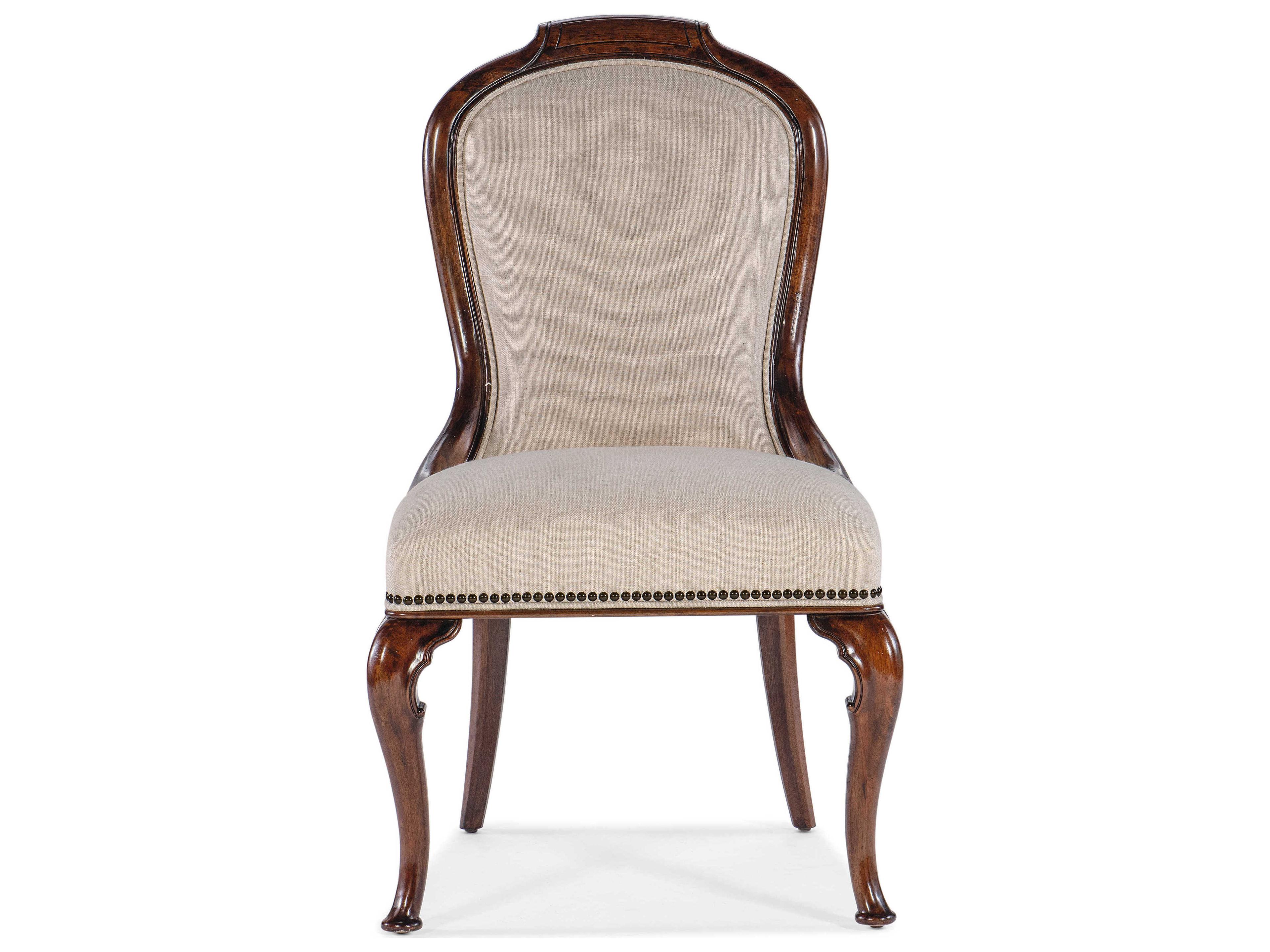 Hooker Furniture Charleston Cherry Wood Beige Upholstered Side Dining Chair