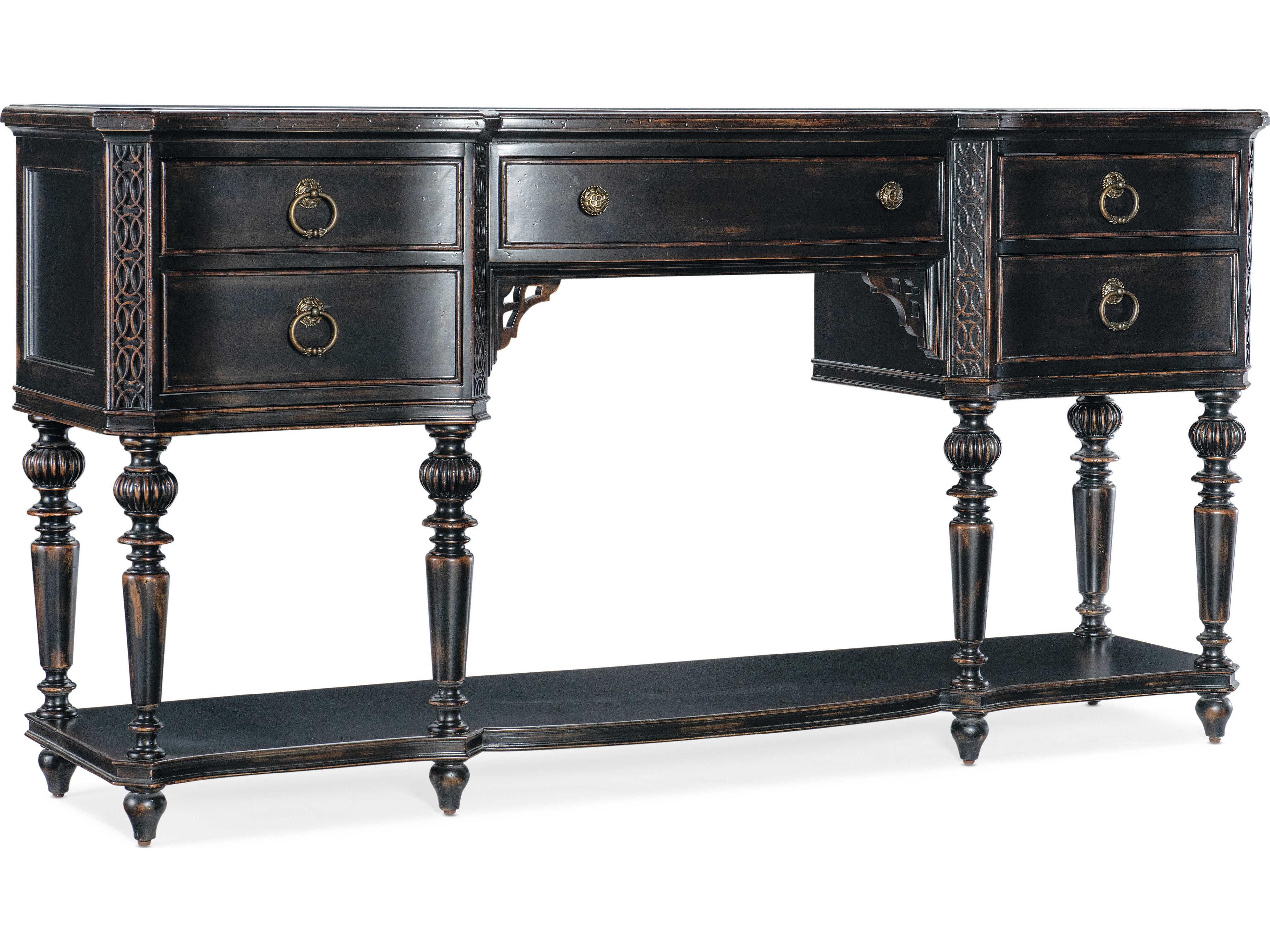 Hooker Furniture Charleston 74" Cherry Wood Black Sideboard