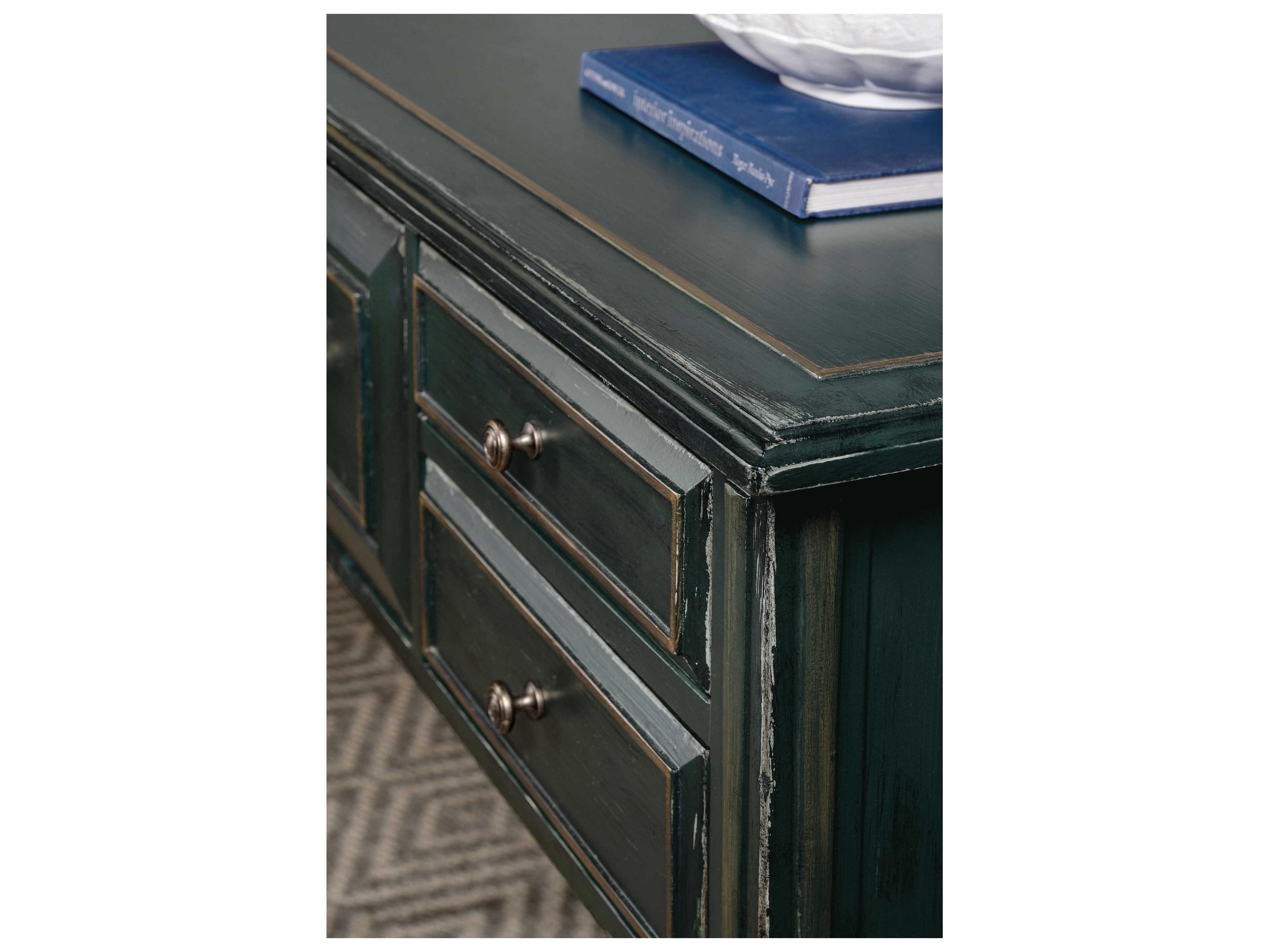 Hooker Furniture Charleston Rectangular Wood Green Console Table