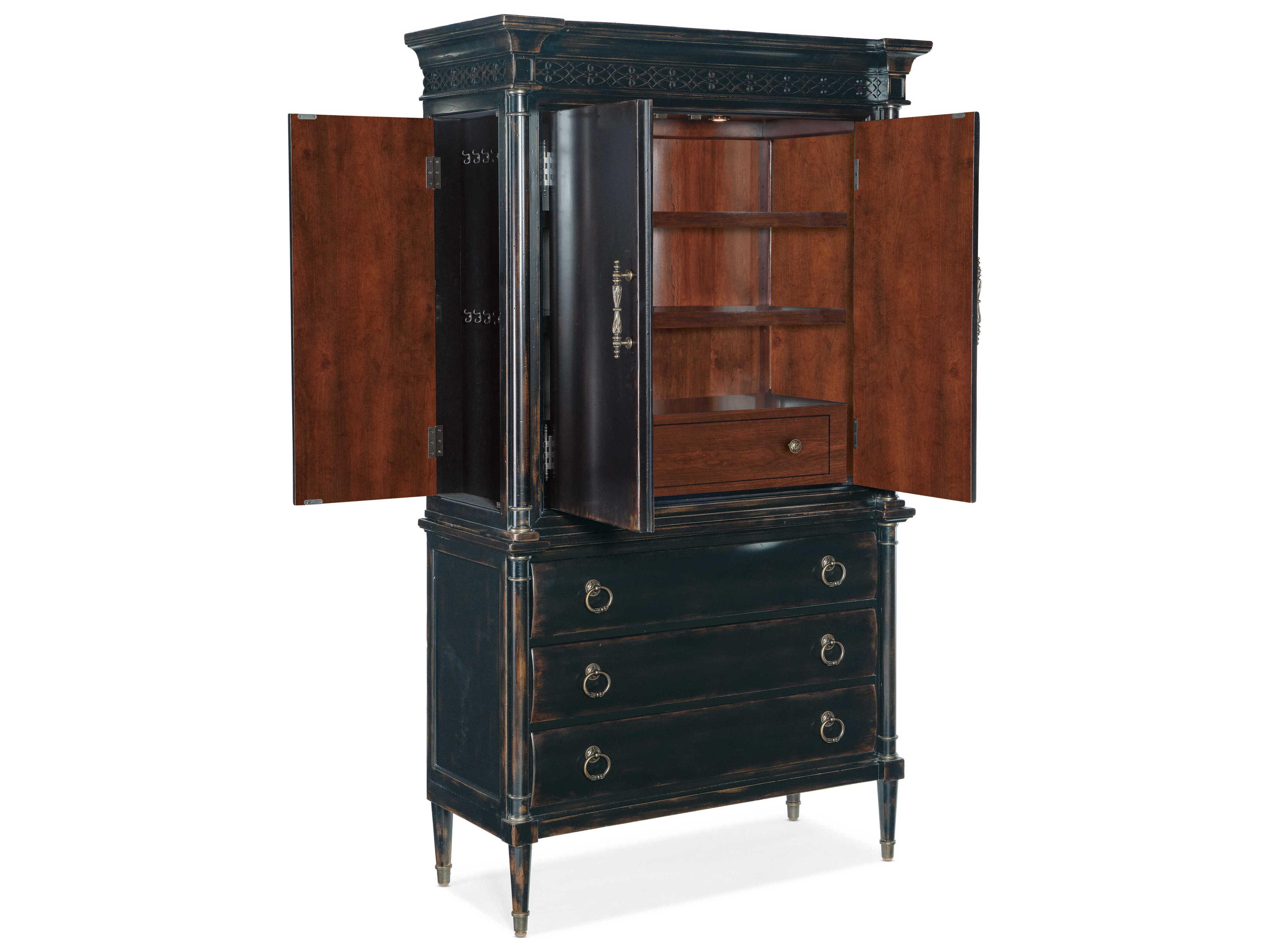 Luxecor Heritage Black Cherry Cedar Wood Wardrobe Armoire