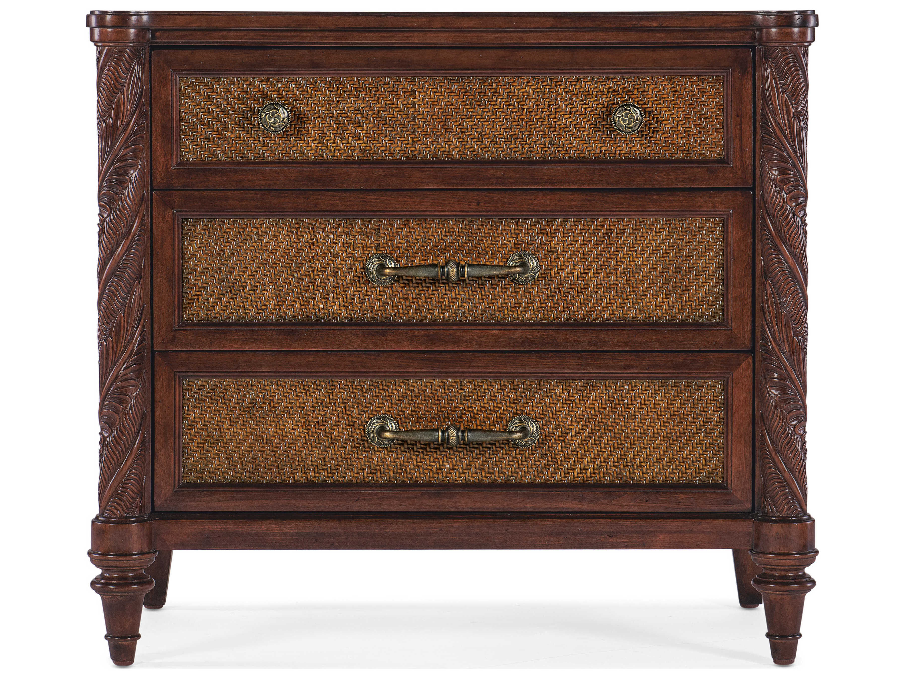 Hooker Furniture Charleston 3-Drawers Brown Solid Wood Nightstand