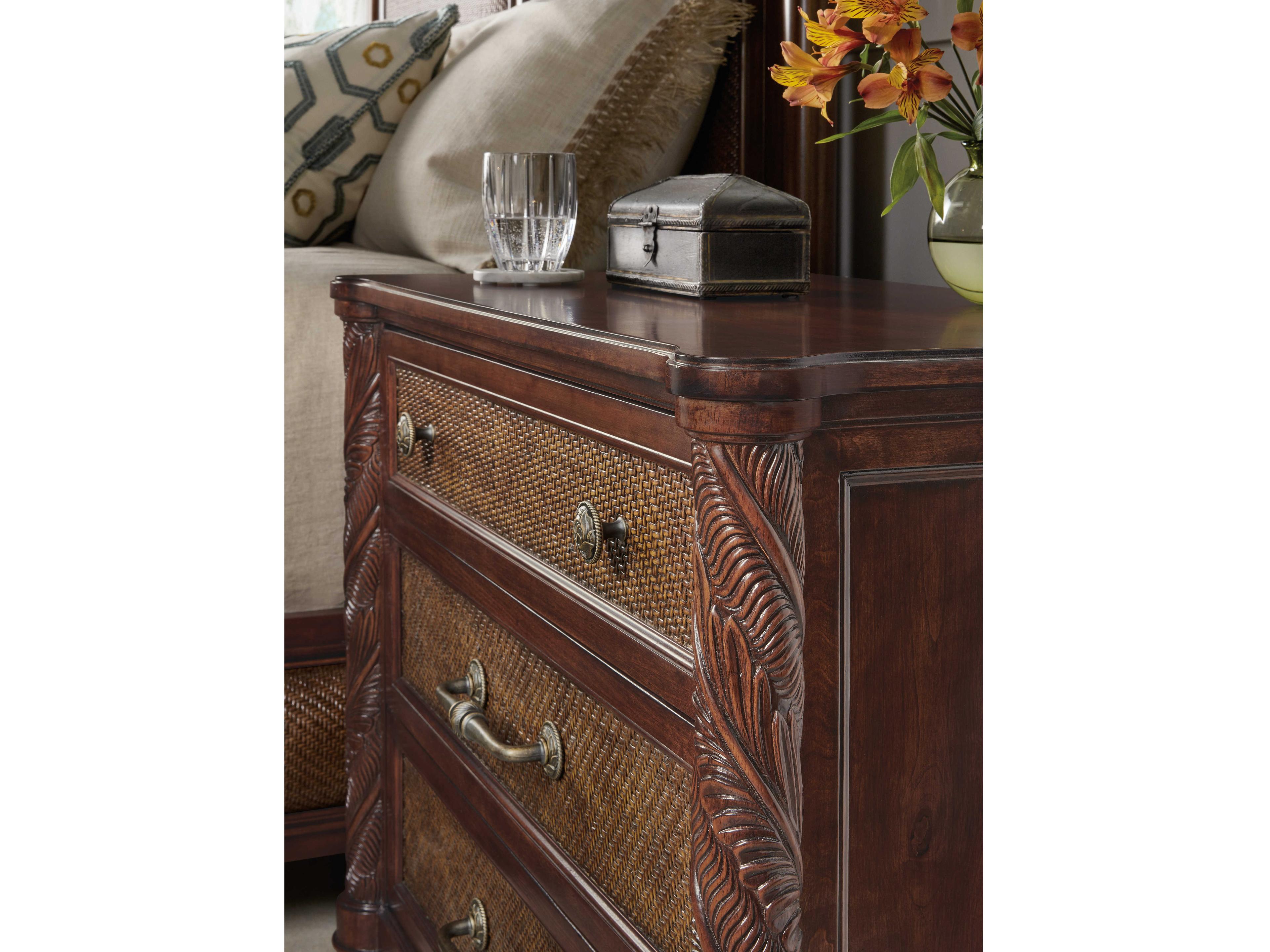 Hooker Furniture Charleston 3-Drawers Brown Solid Wood Nightstand