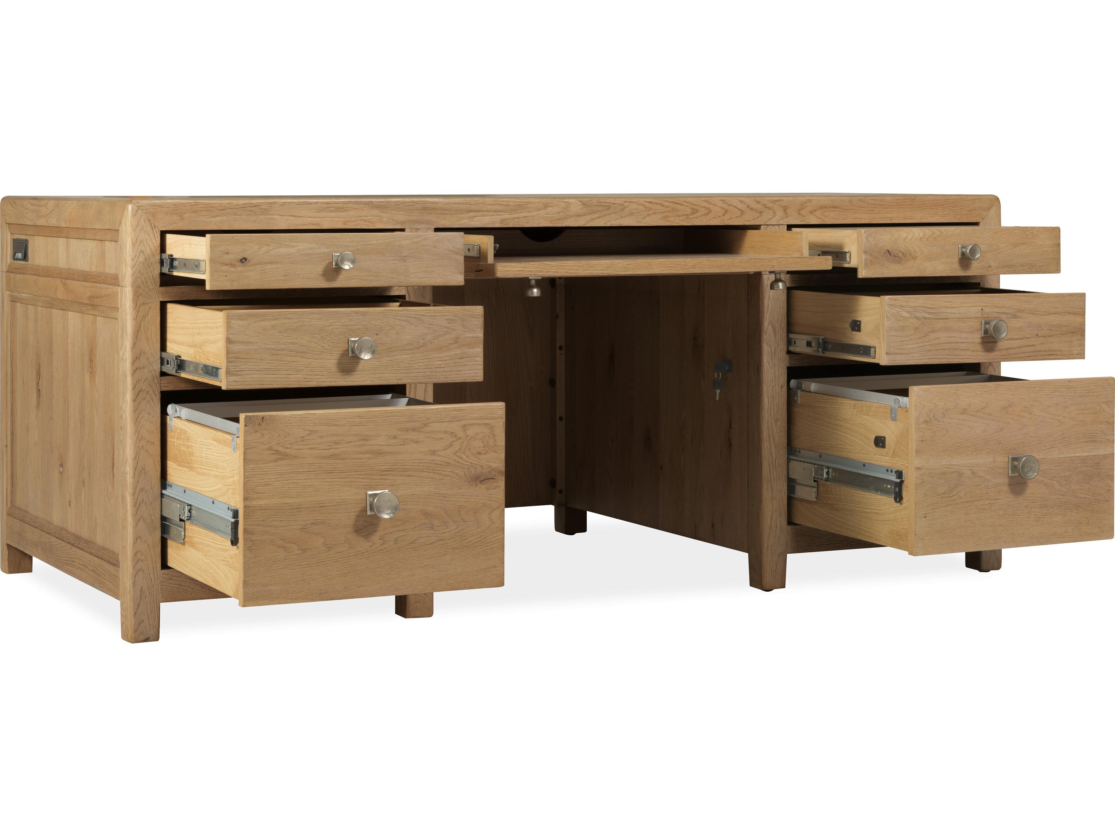 Hooker Furniture Driftwood Light Wood Executive Desk