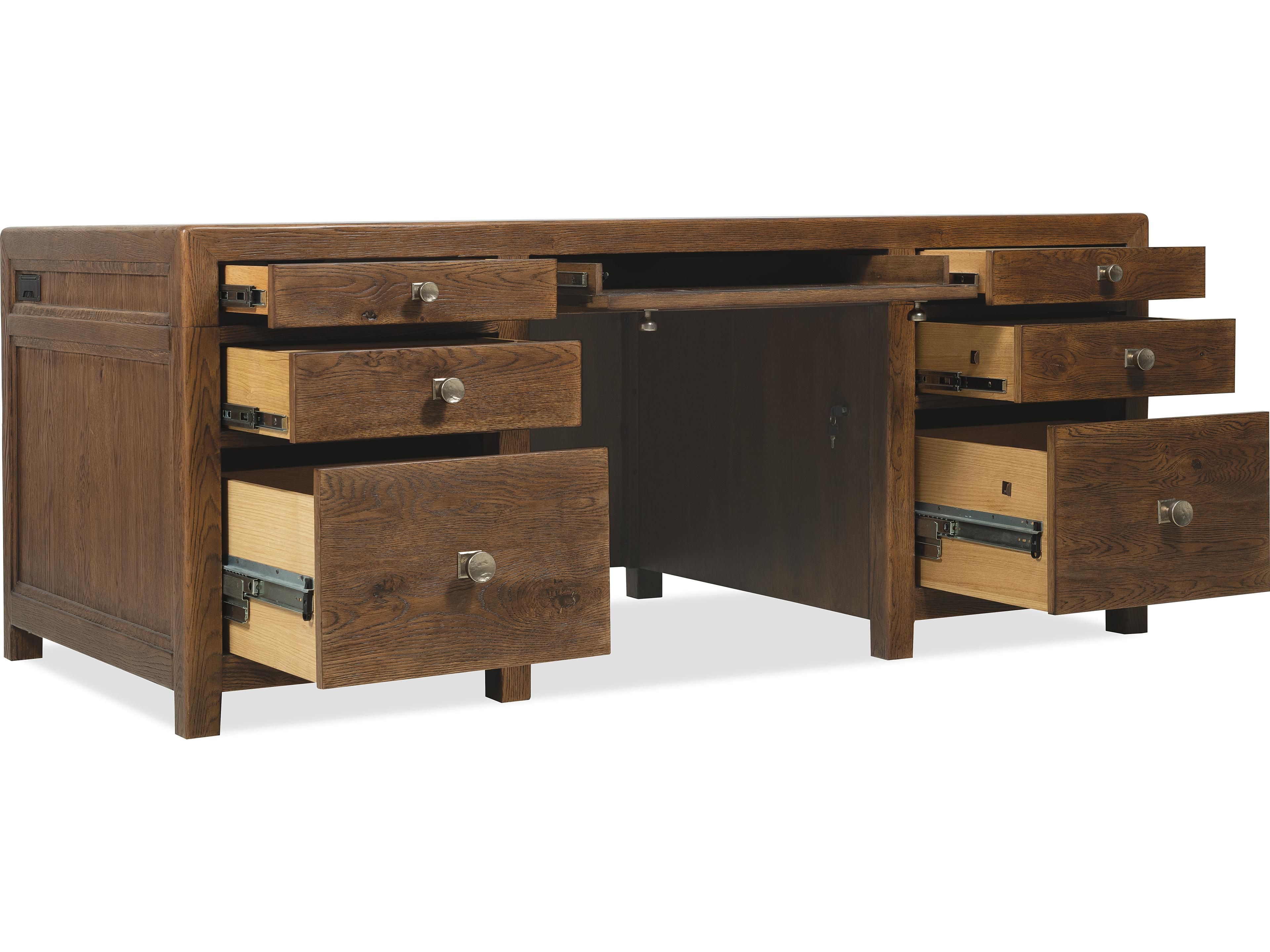 Hooker Furniture Driftwood Medium Wood Executive Desk