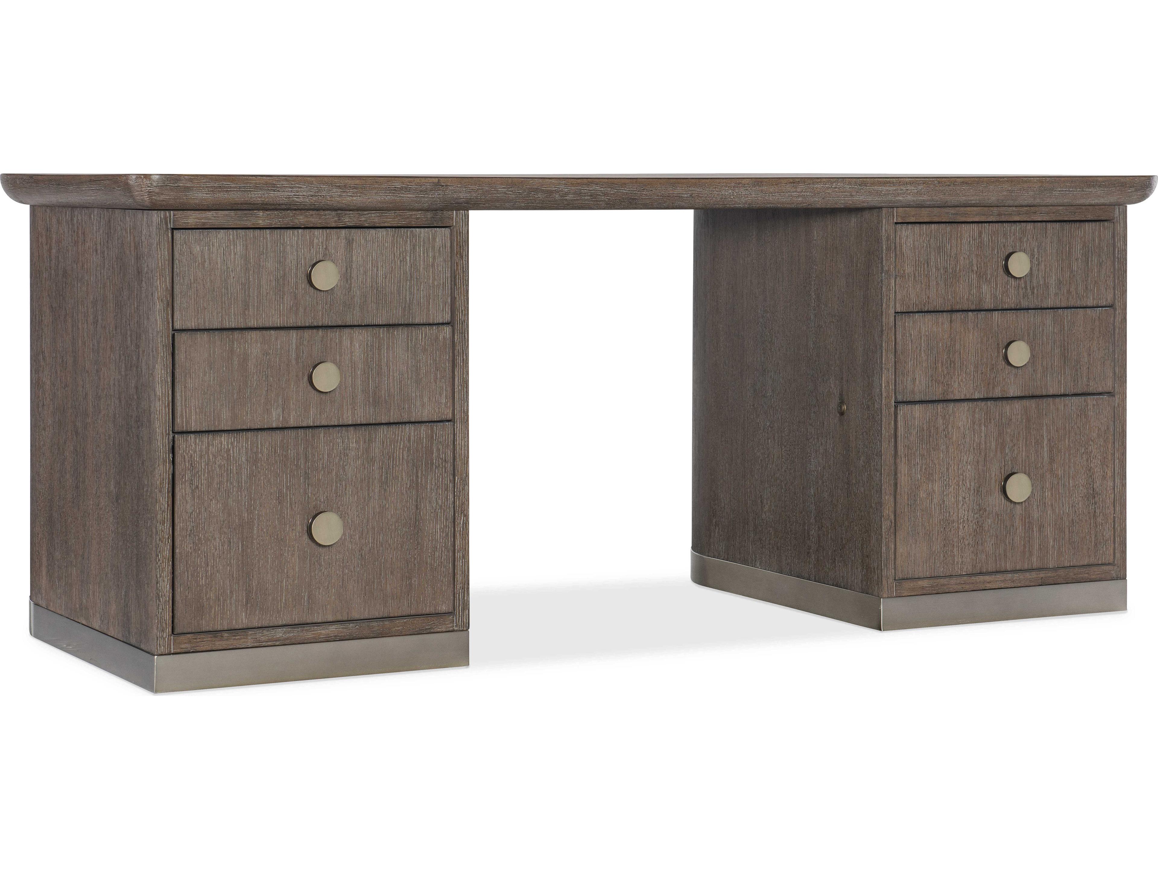 Hooker Furniture Modern Mood Mink Brown Oak Wood Executive Desk