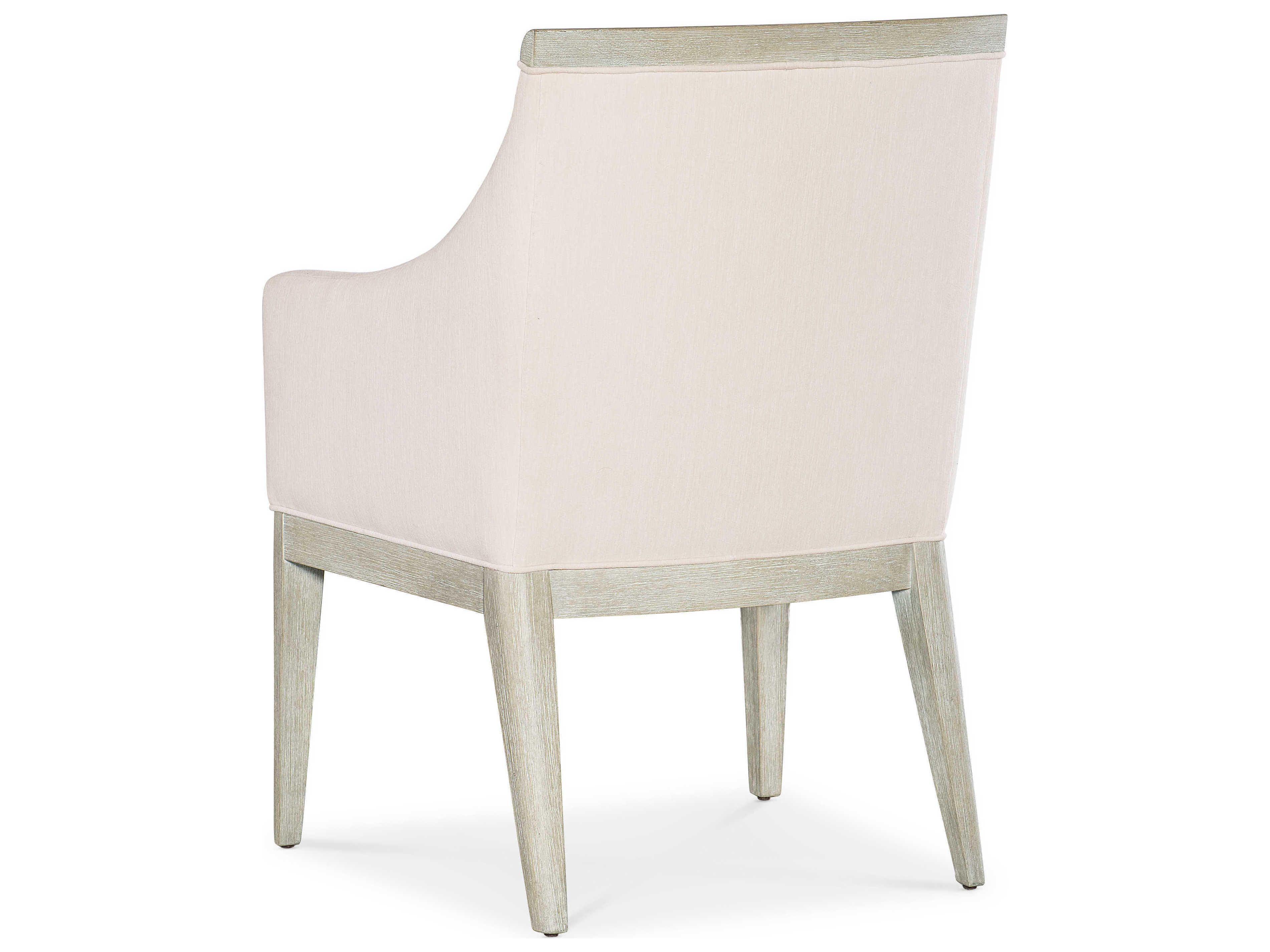 Hooker Furniture Modern Mood Fabric Oak Wood White Upholstered Arm Dining Chair
