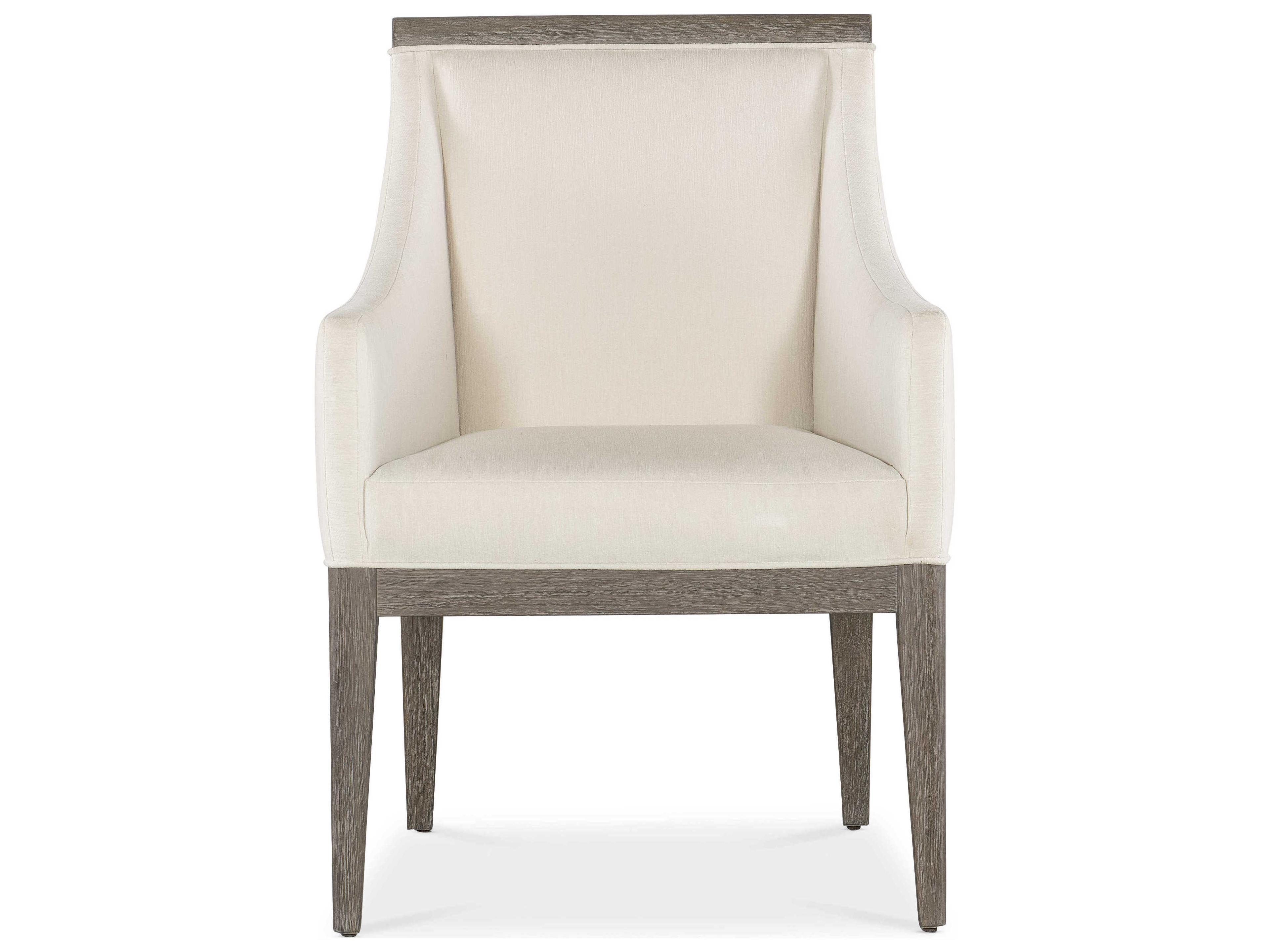 Hooker Furniture Modern Mood Fabric Oak Wood Brown Upholstered Arm Dining Chair