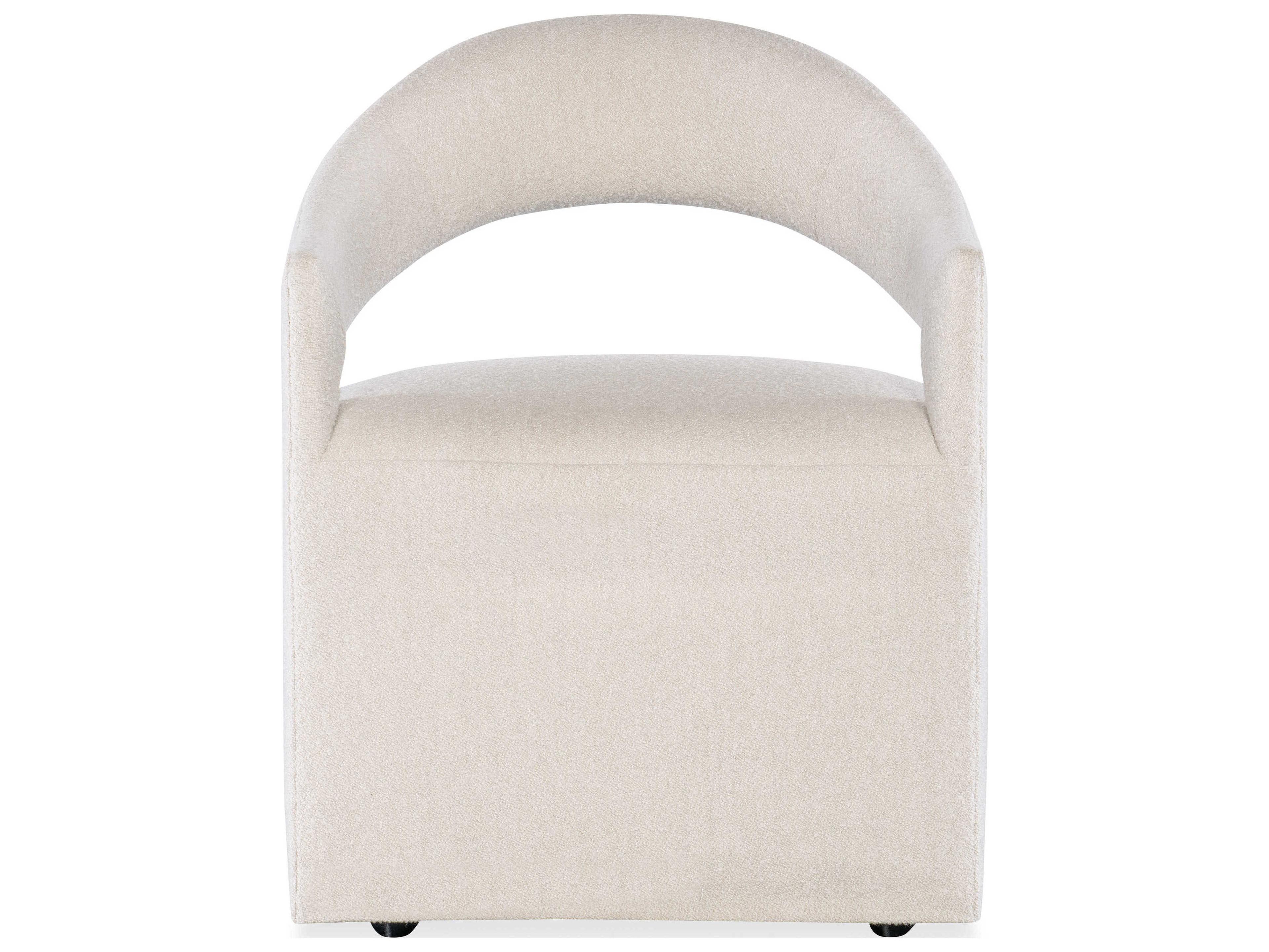 Hooker Furniture Modern Mood Fabric Solid Wood White Upholstered Arm Dining Chair