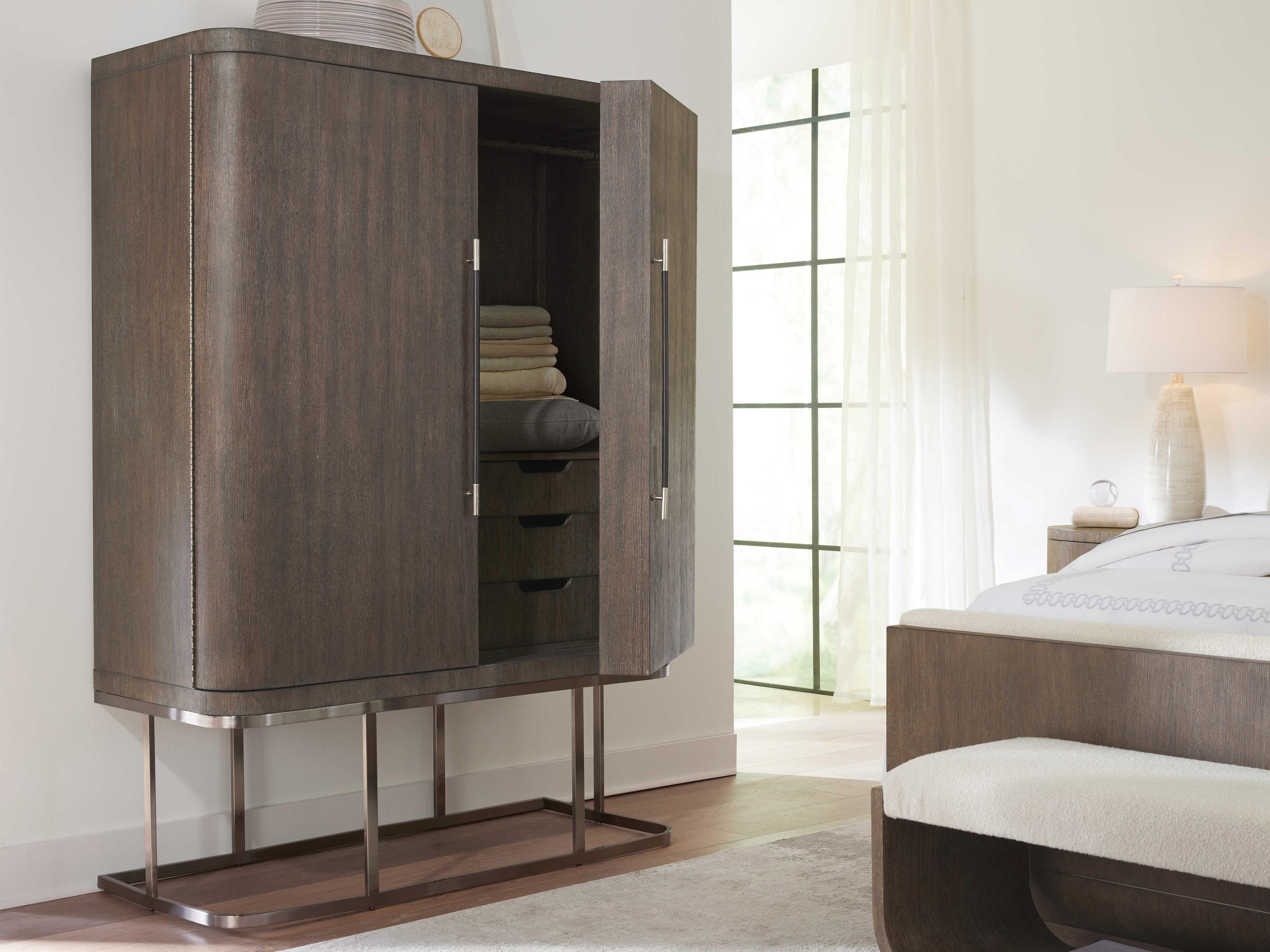 Hooker Furniture Modern Mood Mink Brown Solid Wood Wardrobe Armoire