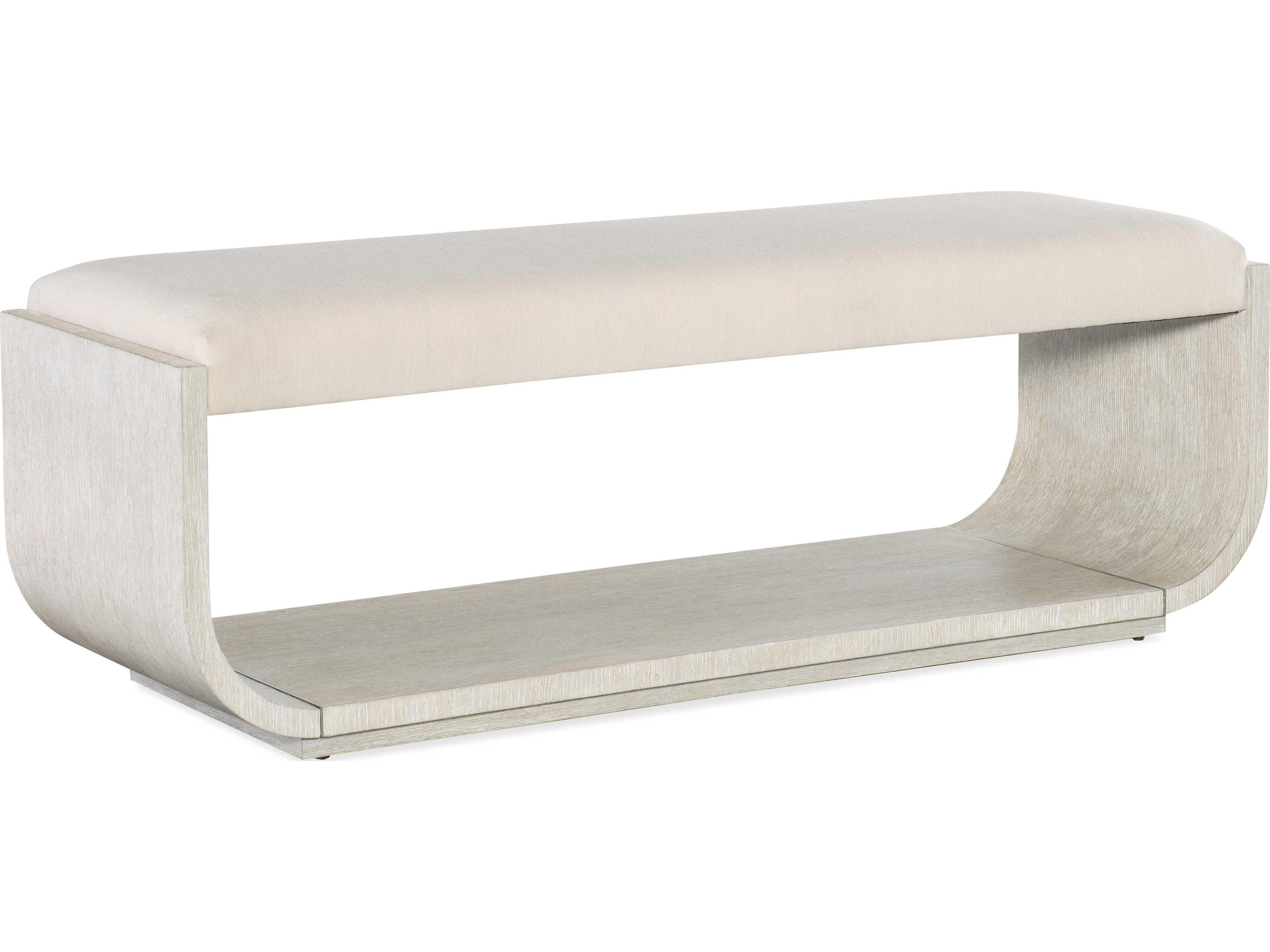 Hooker Furniture Modern Mood Inverness Natural Diamond White Upholstered Accent Bench