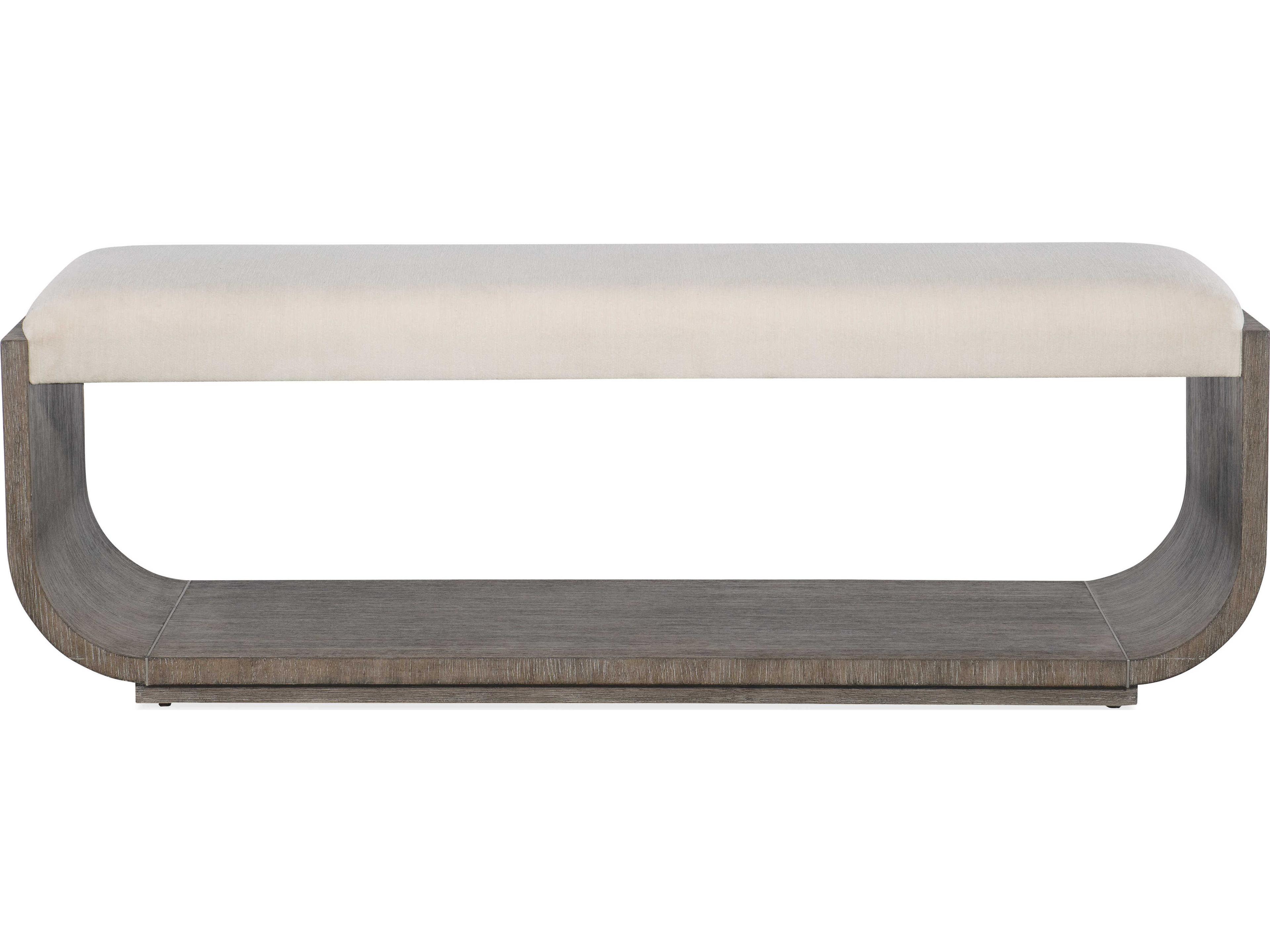 Hooker Furniture Modern Mood Inverness Natural Mink Brown Upholstered Accent Bench