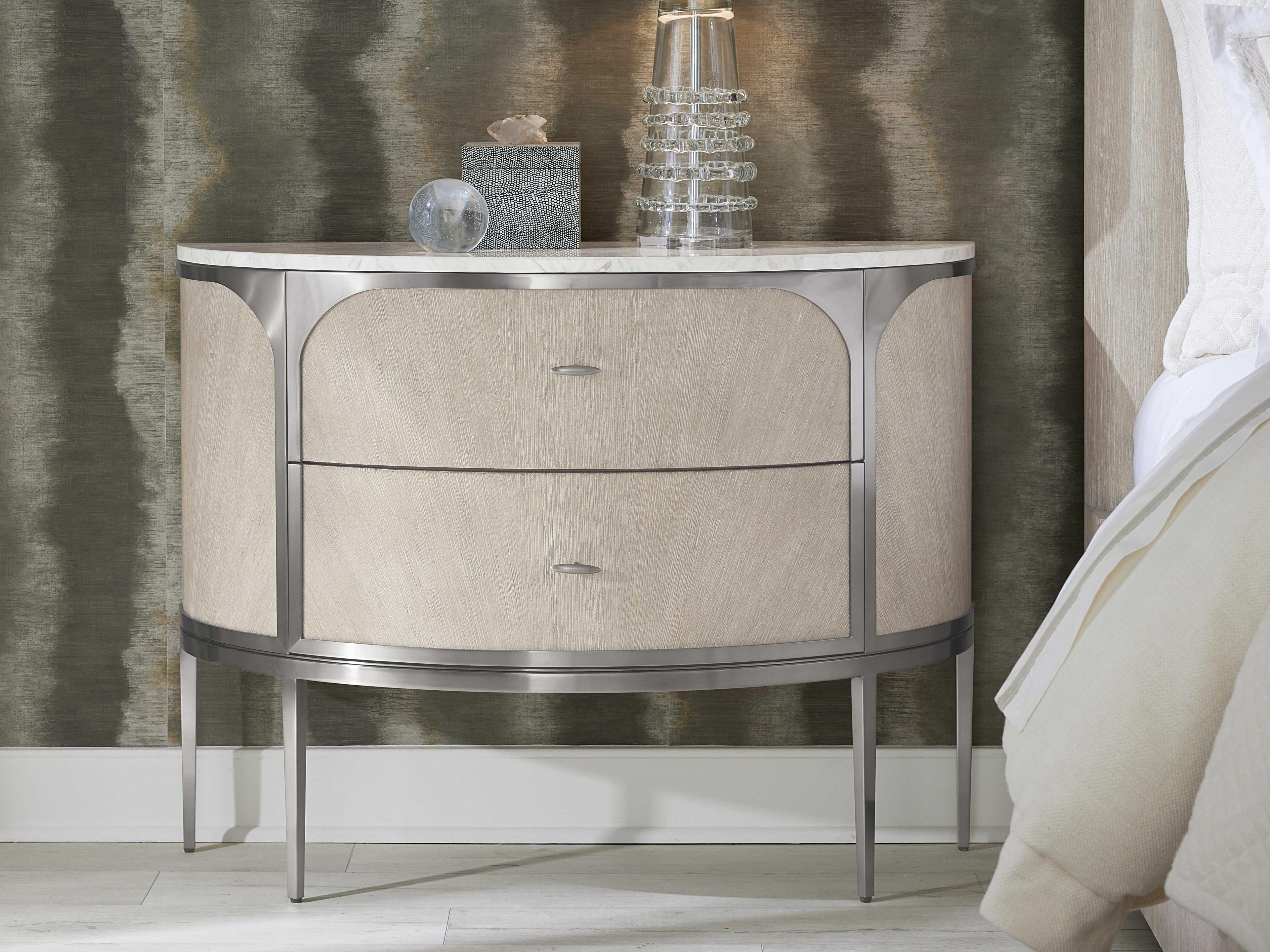 Hooker Furniture Modern Mood 2-Drawers White Solid Wood Nightstand