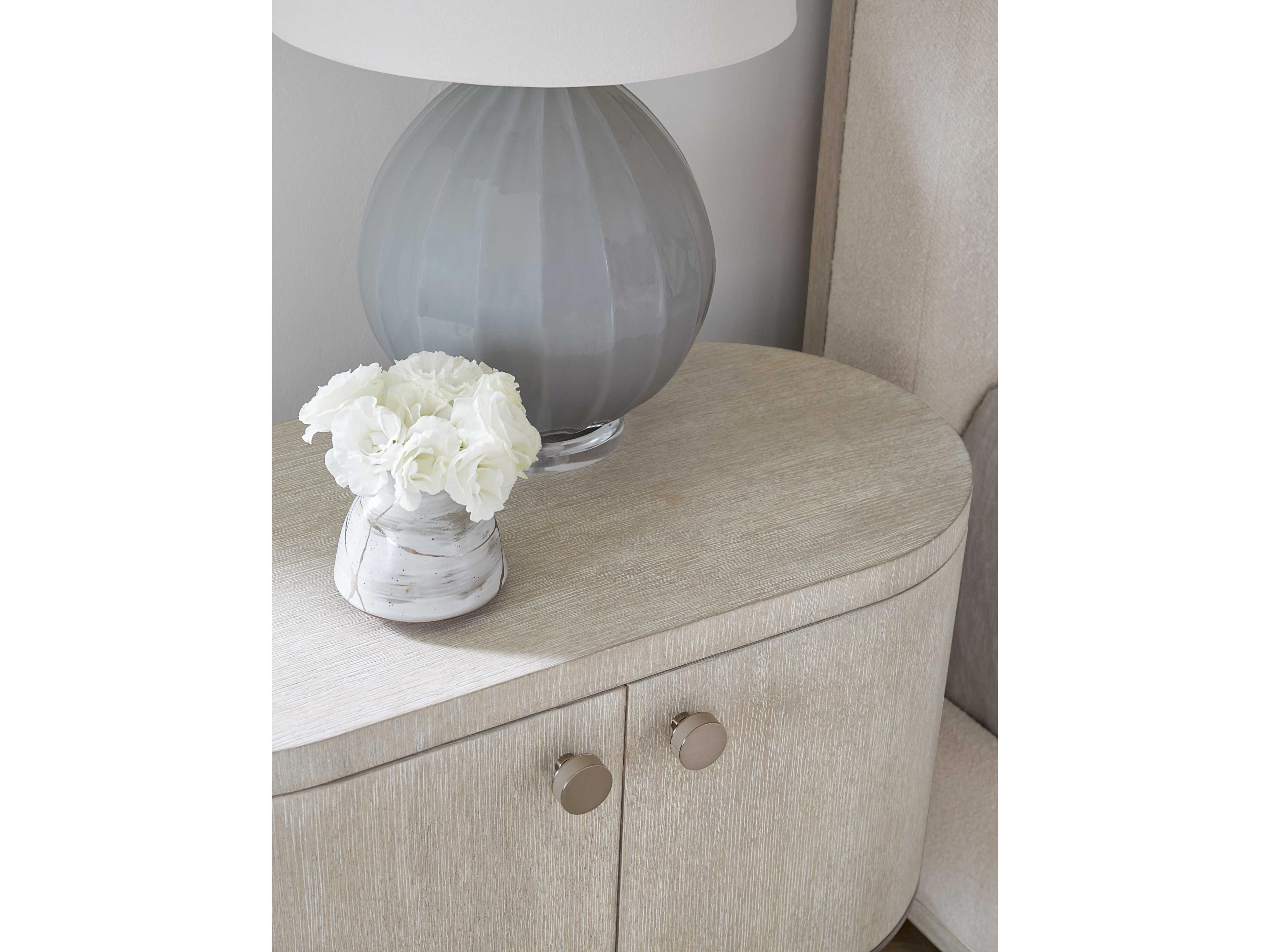 Hooker Furniture Modern Mood Oval Beige Solid Wood Nightstand
