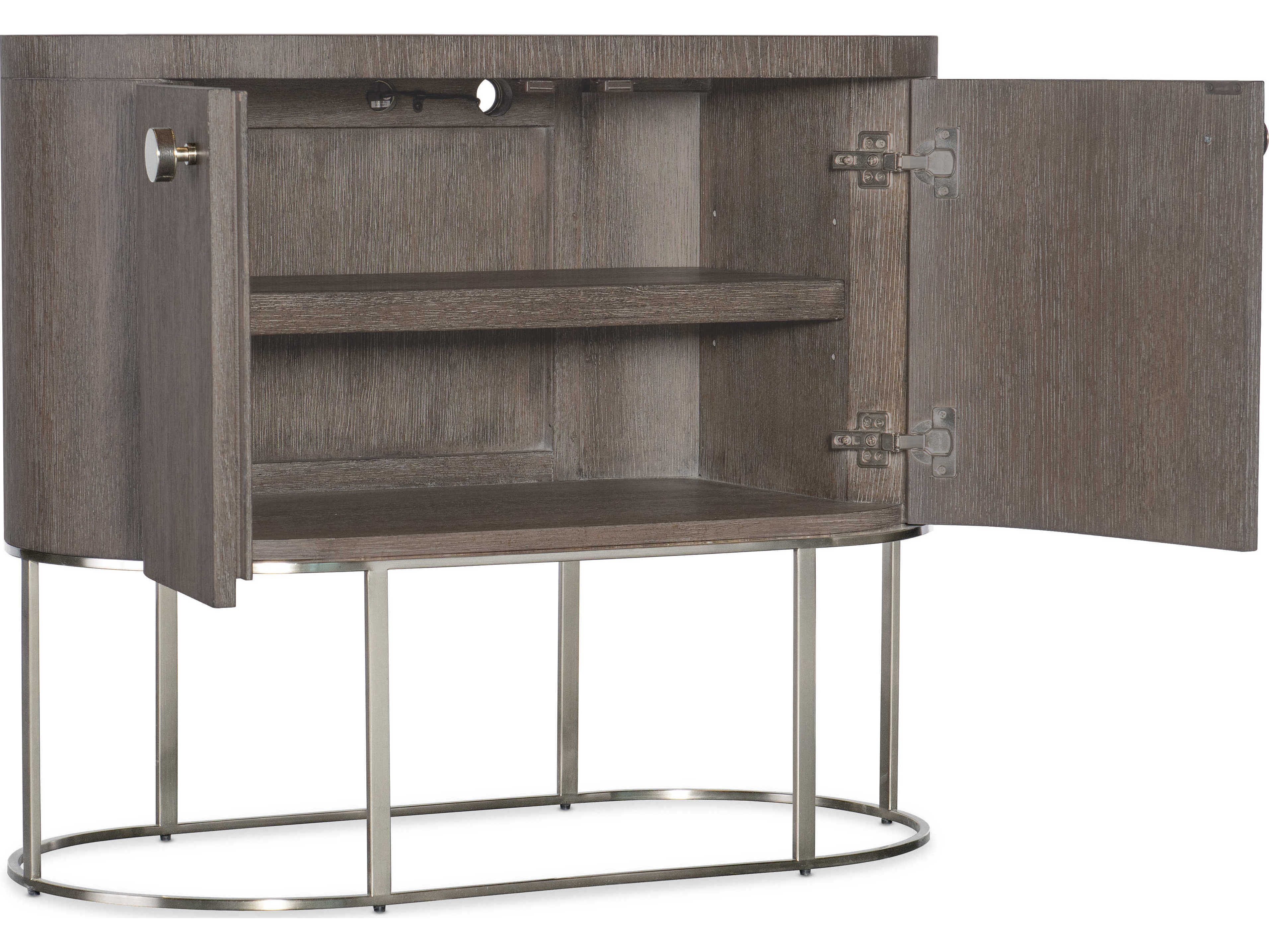 Hooker Furniture Modern Mood Oval Brown Solid Wood Nightstand