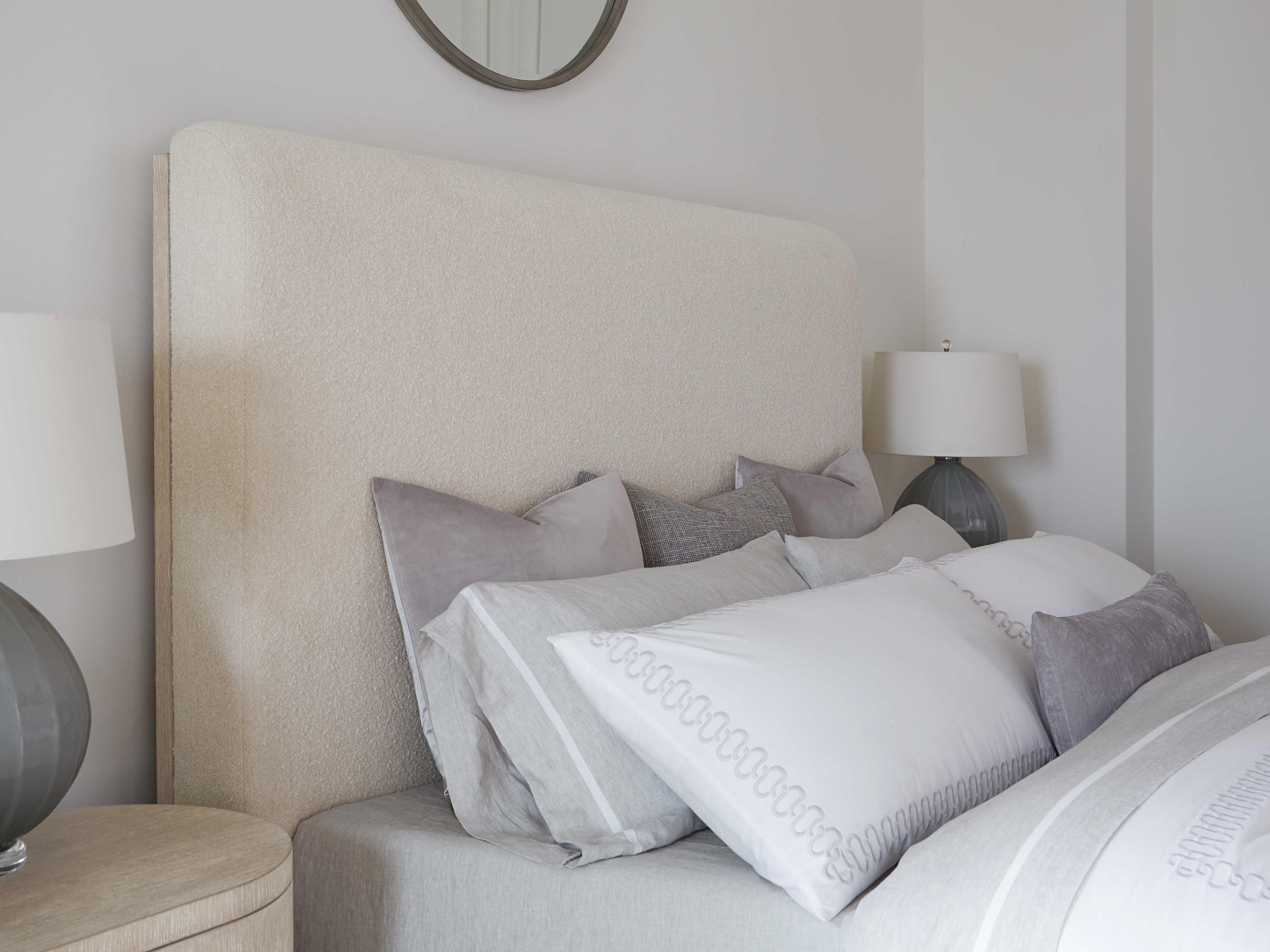 Hooker Furniture Modern Mood Inverness Natural Diamond Solid Wood Upholstered King Panel Bed