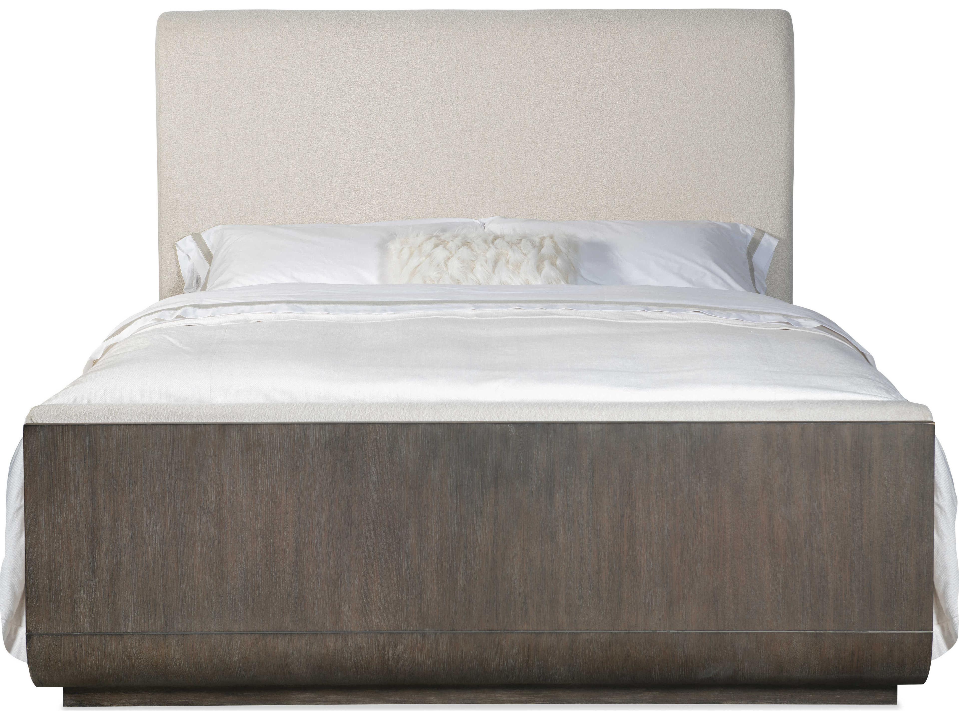 Hooker Furniture Modern Mood Inverness Natural Mink Brown Solid Wood Upholstered King Panel Bed
