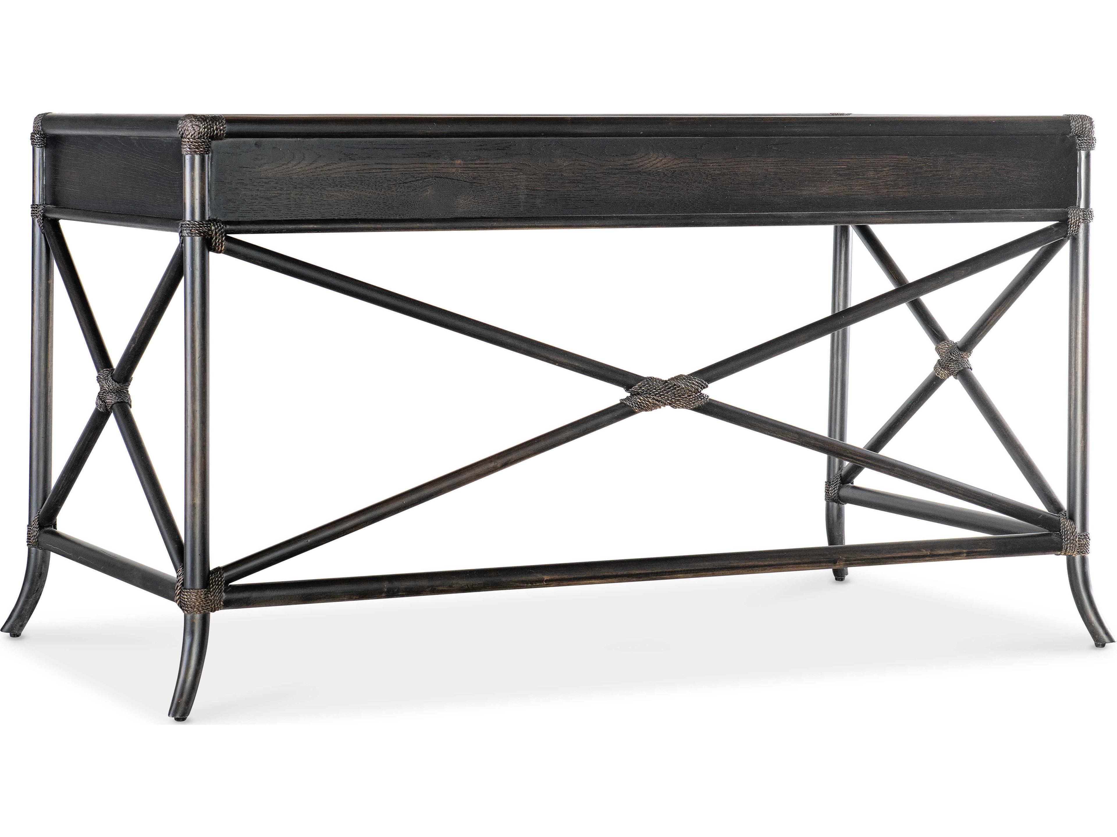 Hooker Furniture Retreat Pole Rattan Black Sand Solid Wood Writing Desk