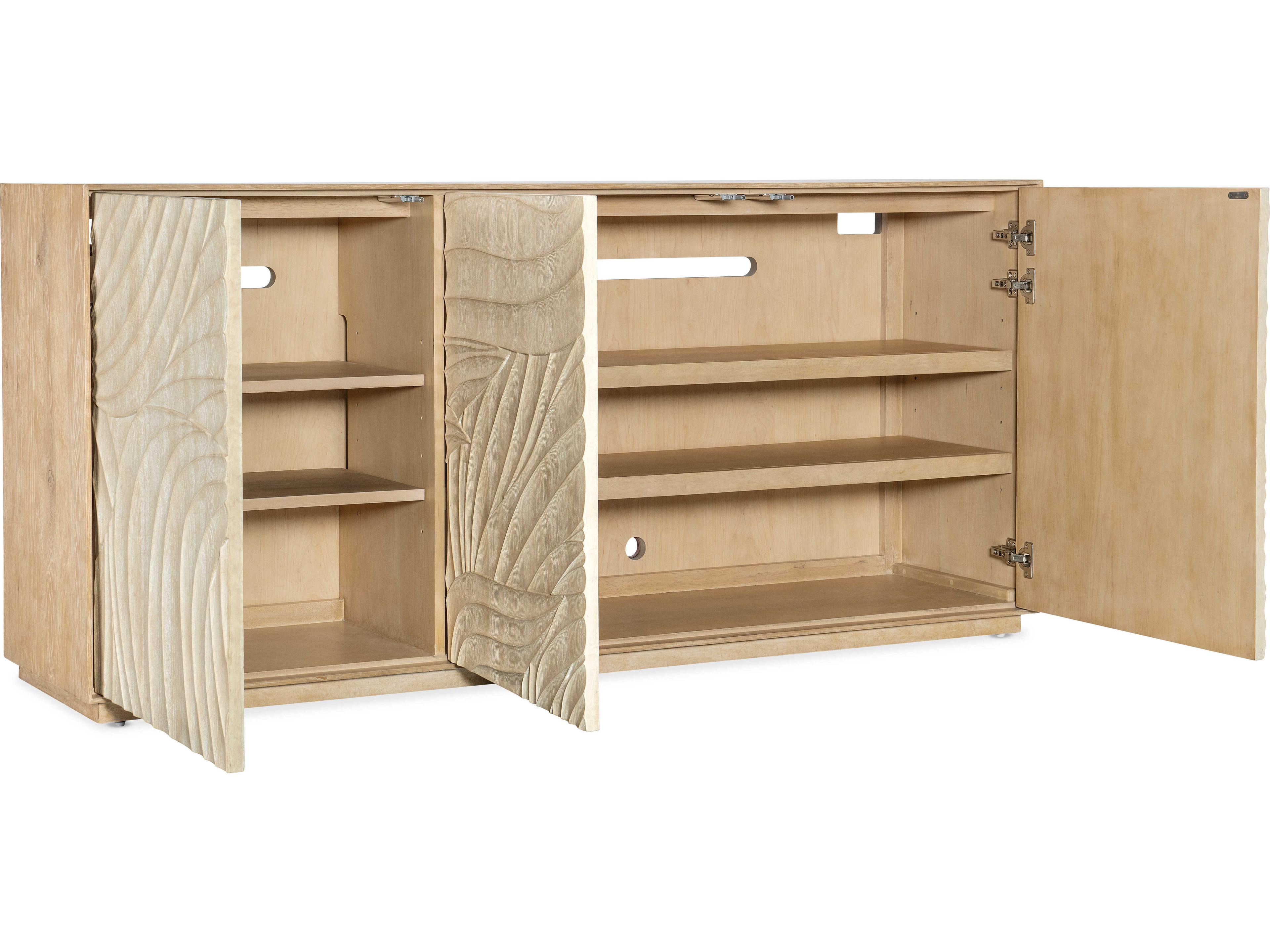 Hooker Furniture Retreat 72" Solid Wood Dune Entertainment Credenza