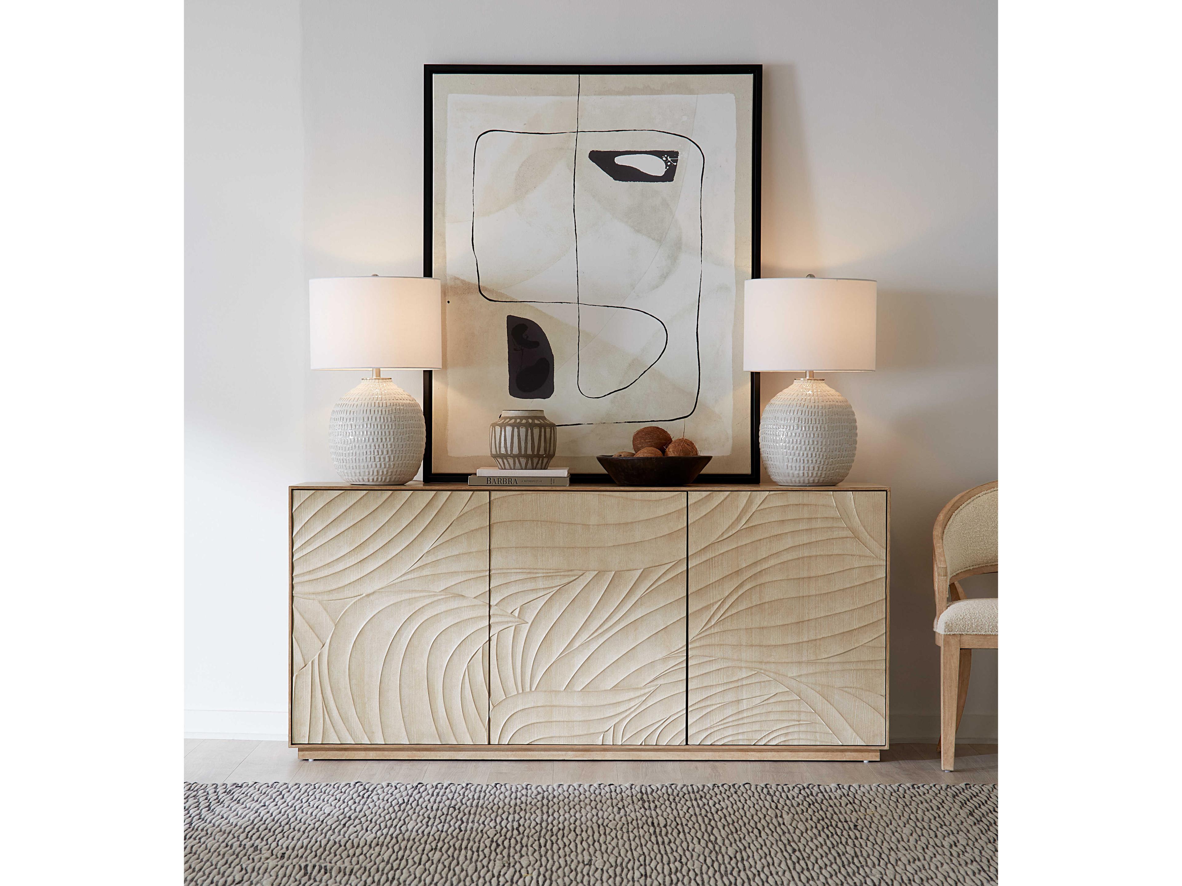 Hooker Furniture Retreat 72" Solid Wood Dune Entertainment Credenza