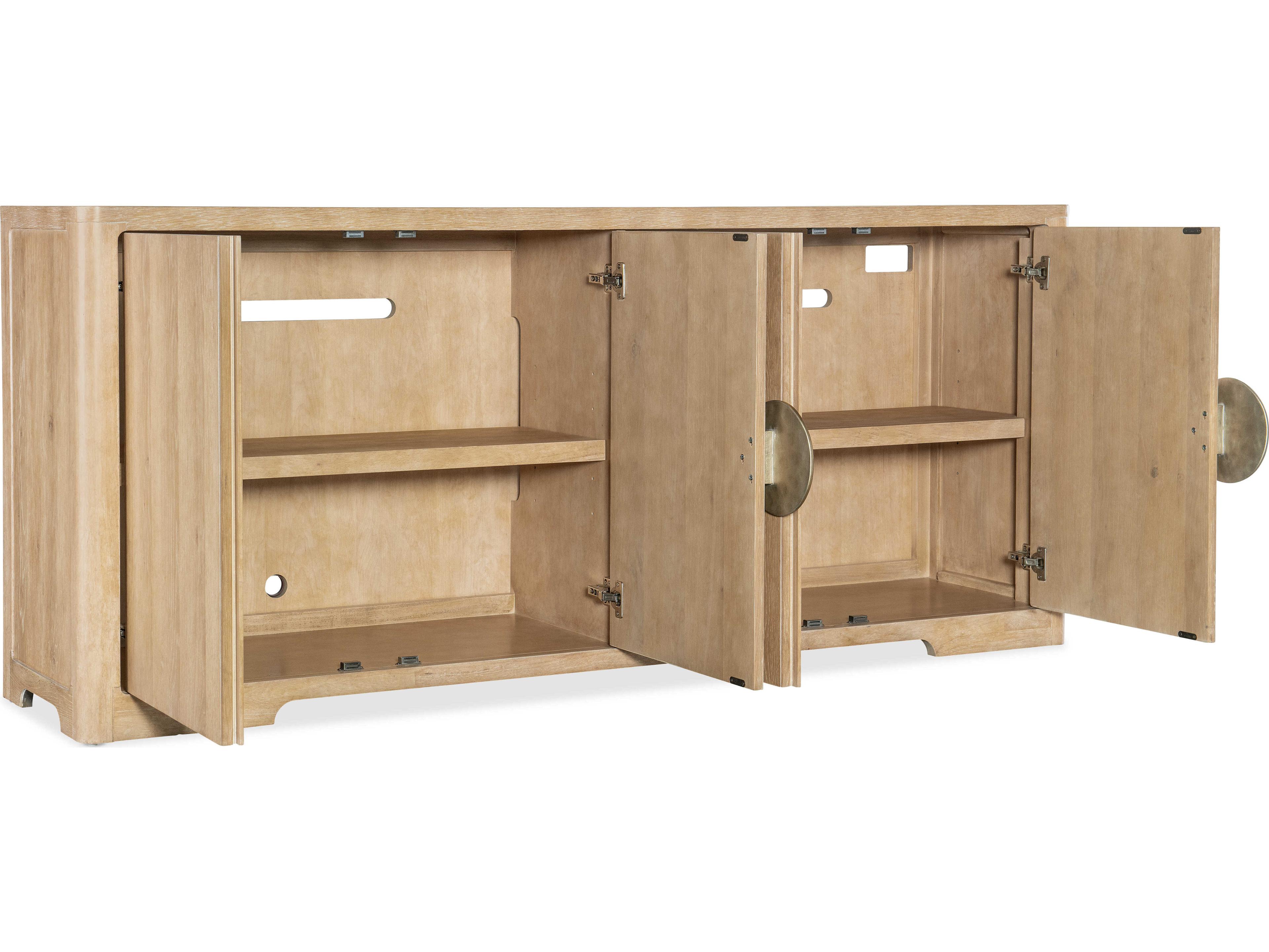 Hooker Furniture Retreat 79" Solid Wood Dune Entertainment Credenza