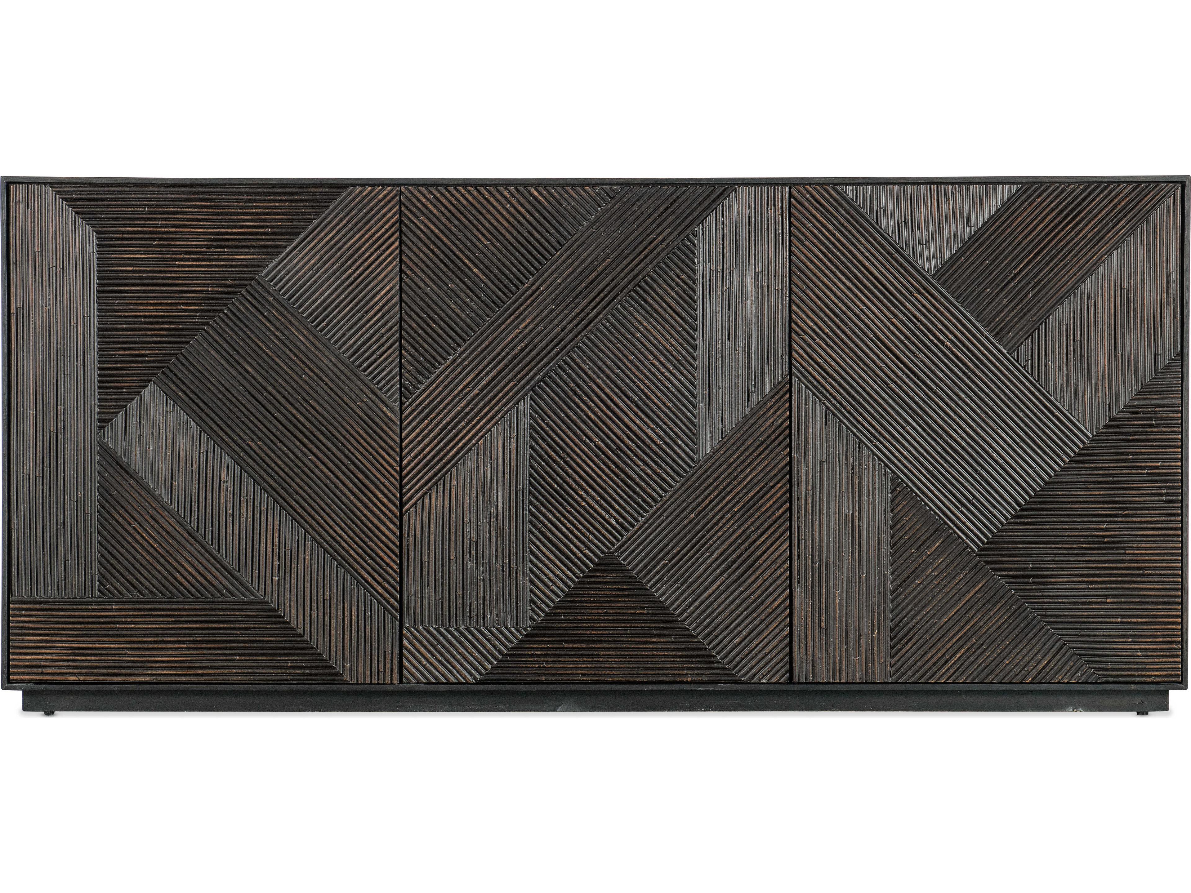 Hooker Furniture Retreat 72" Solid Wood Black Sand Entertainment Credenza