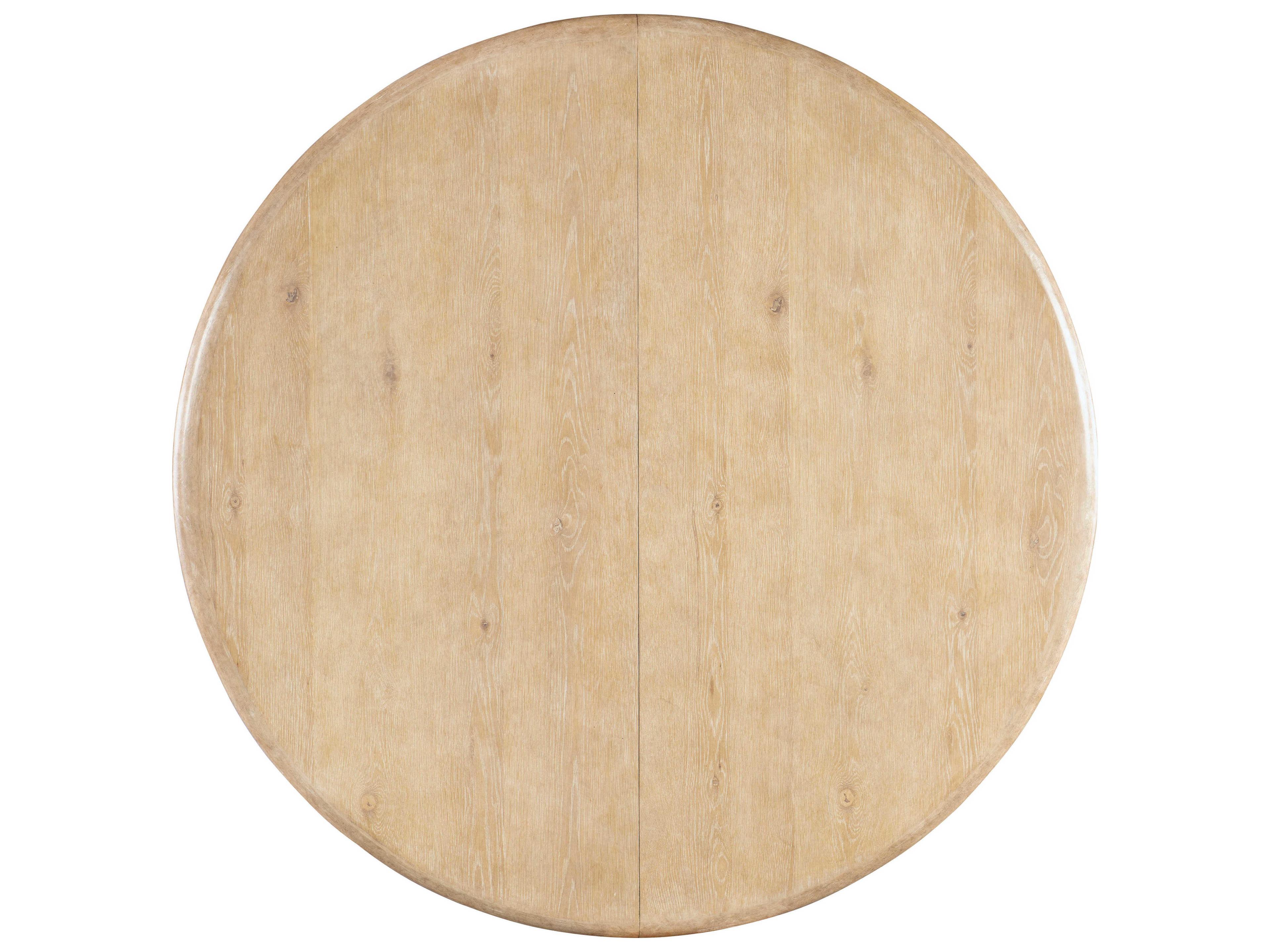 Hooker Furniture Retreat Pole Rattan Extendable Round Wood Dune Dining Table