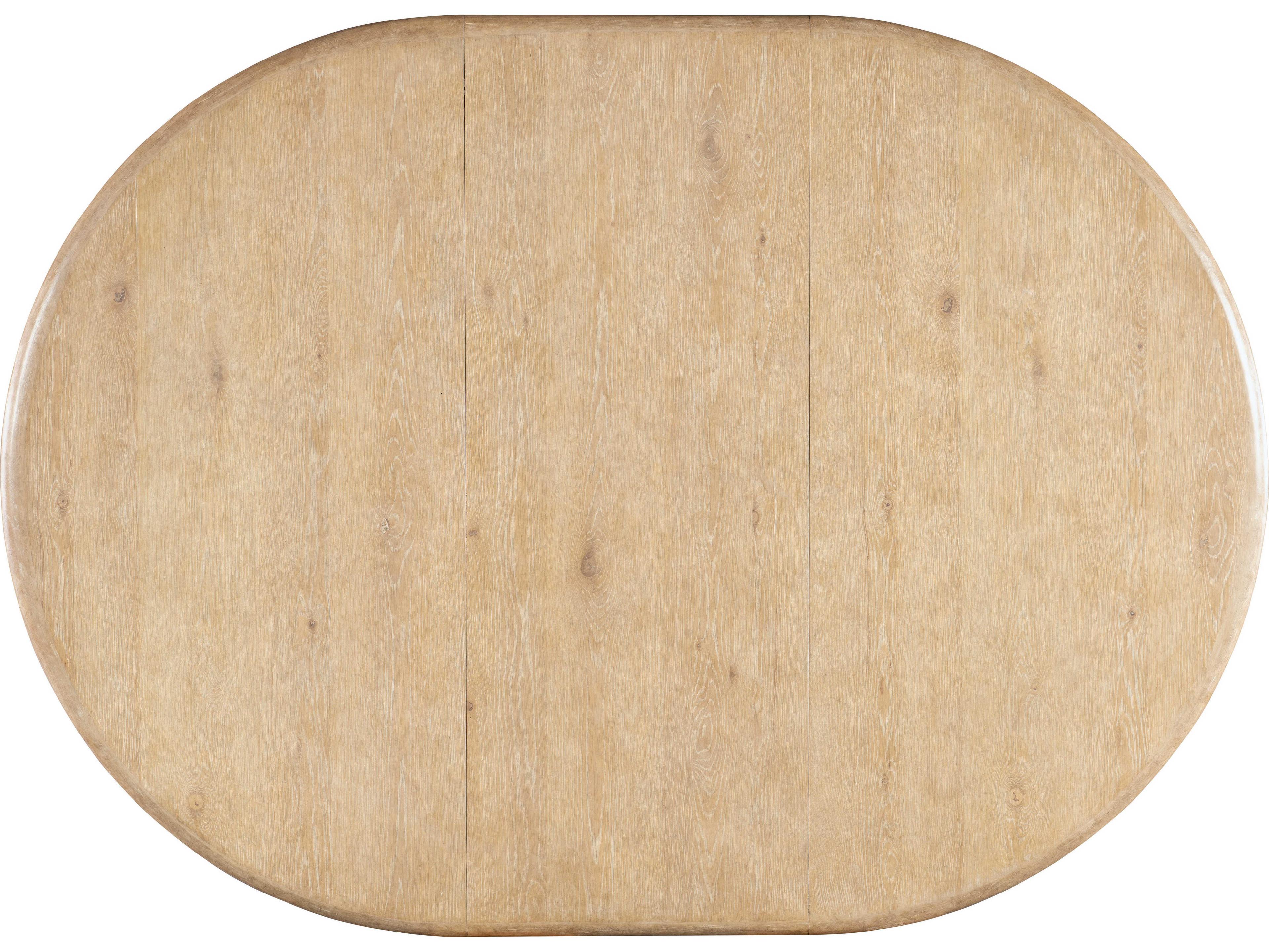 Hooker Furniture Retreat Pole Rattan Extendable Round Wood Dune Dining Table