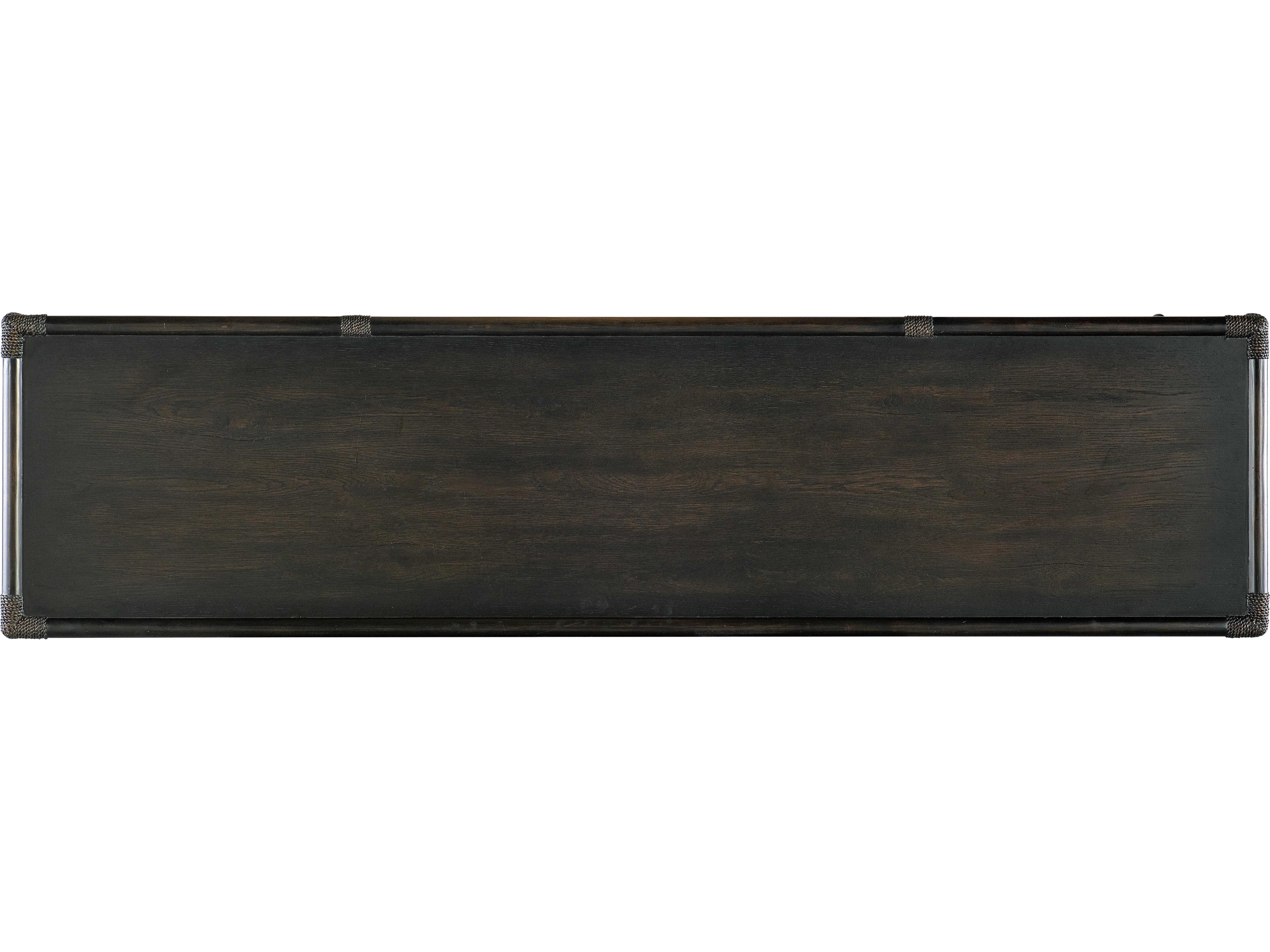 Hooker Furniture Retreat Pole Rattan 70" Solid Wood Black Sand Sideboard
