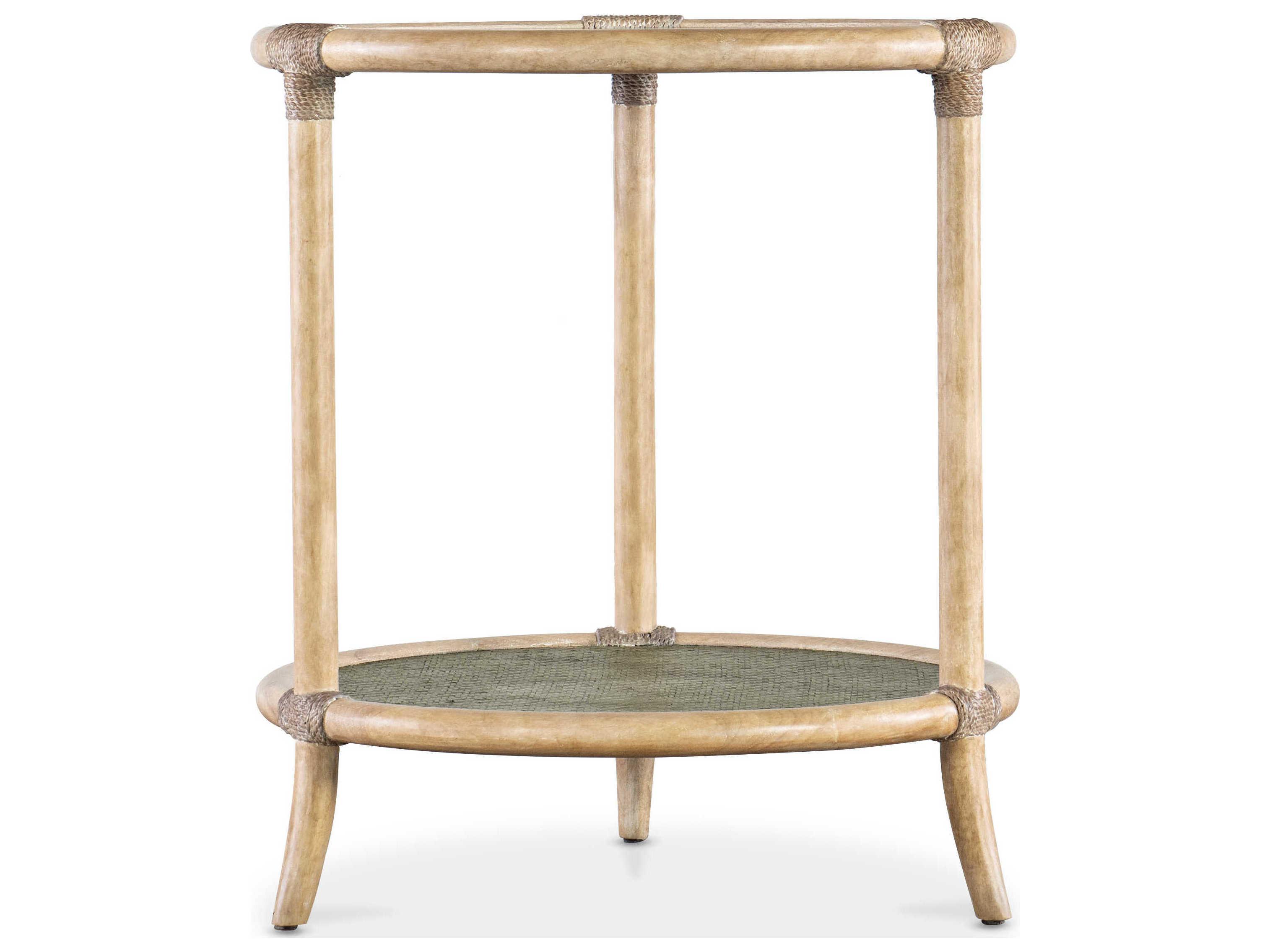 Hooker Furniture Retreat Raffia Round Green Dune End Table