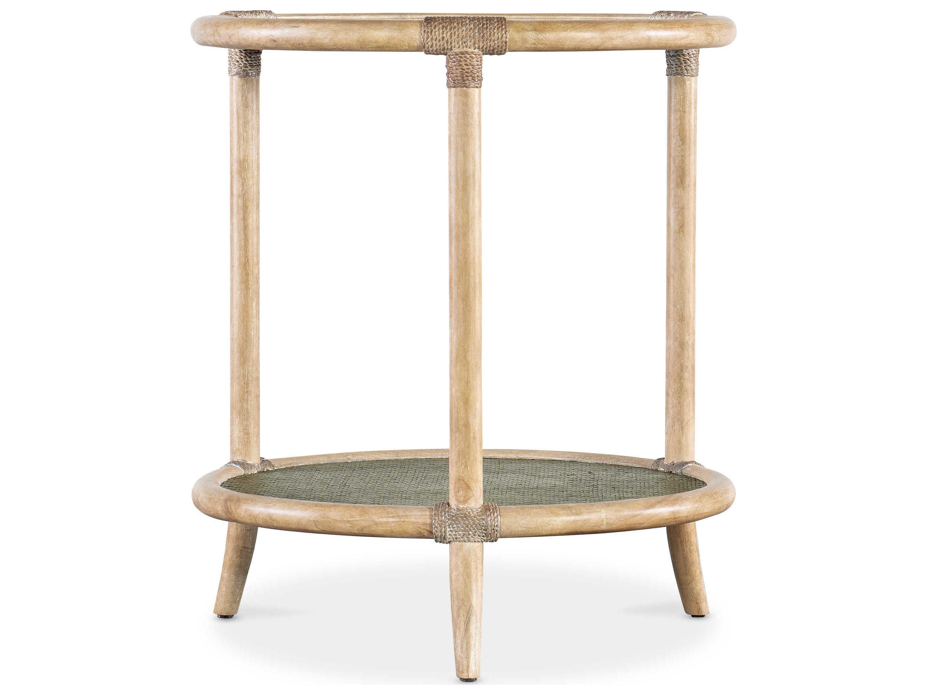 Hooker Furniture Retreat Raffia Round Green Dune End Table