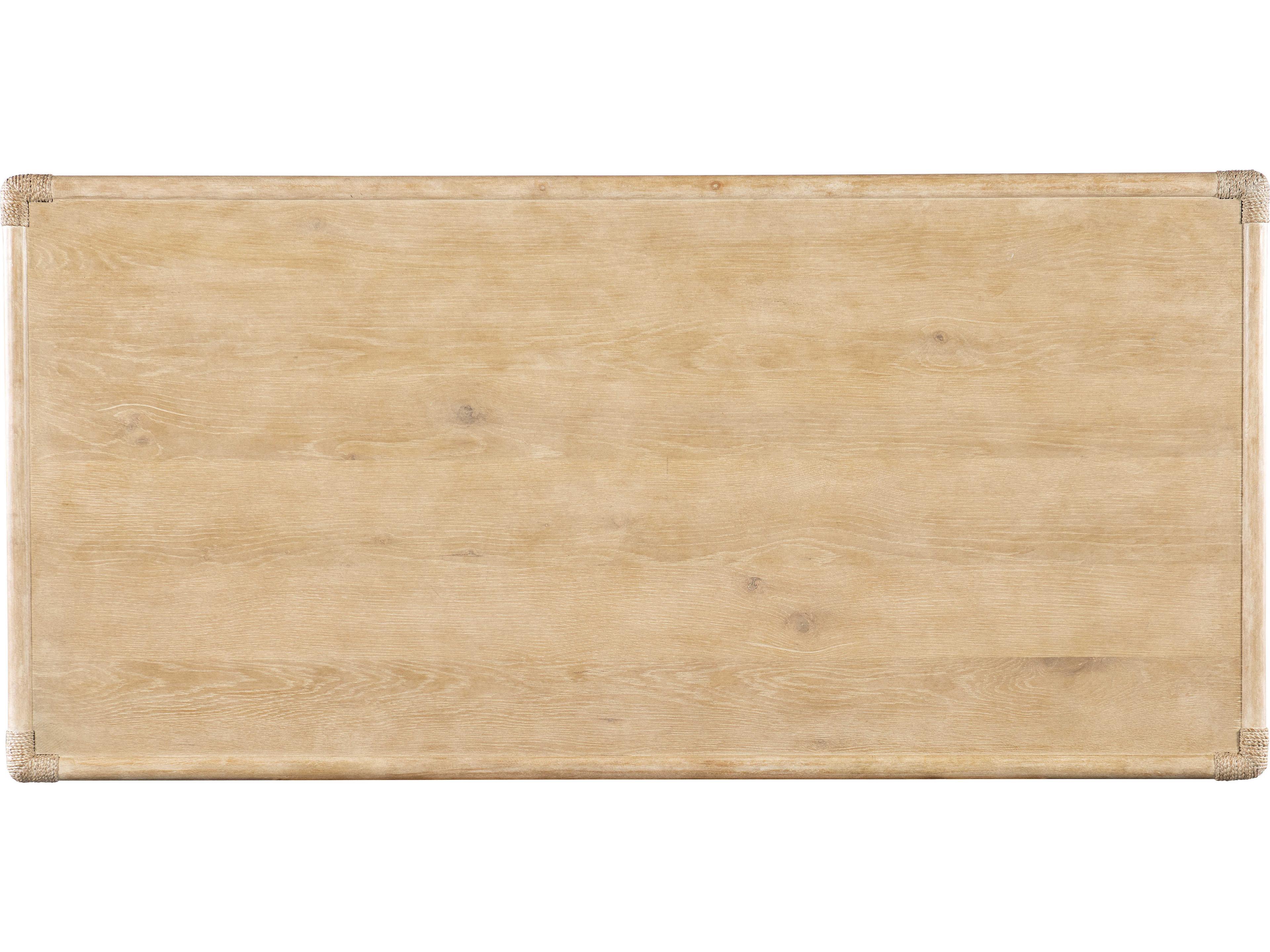 Hooker Furniture Retreat Pole Rattan Rectangular Wood Dune Cocktail Table