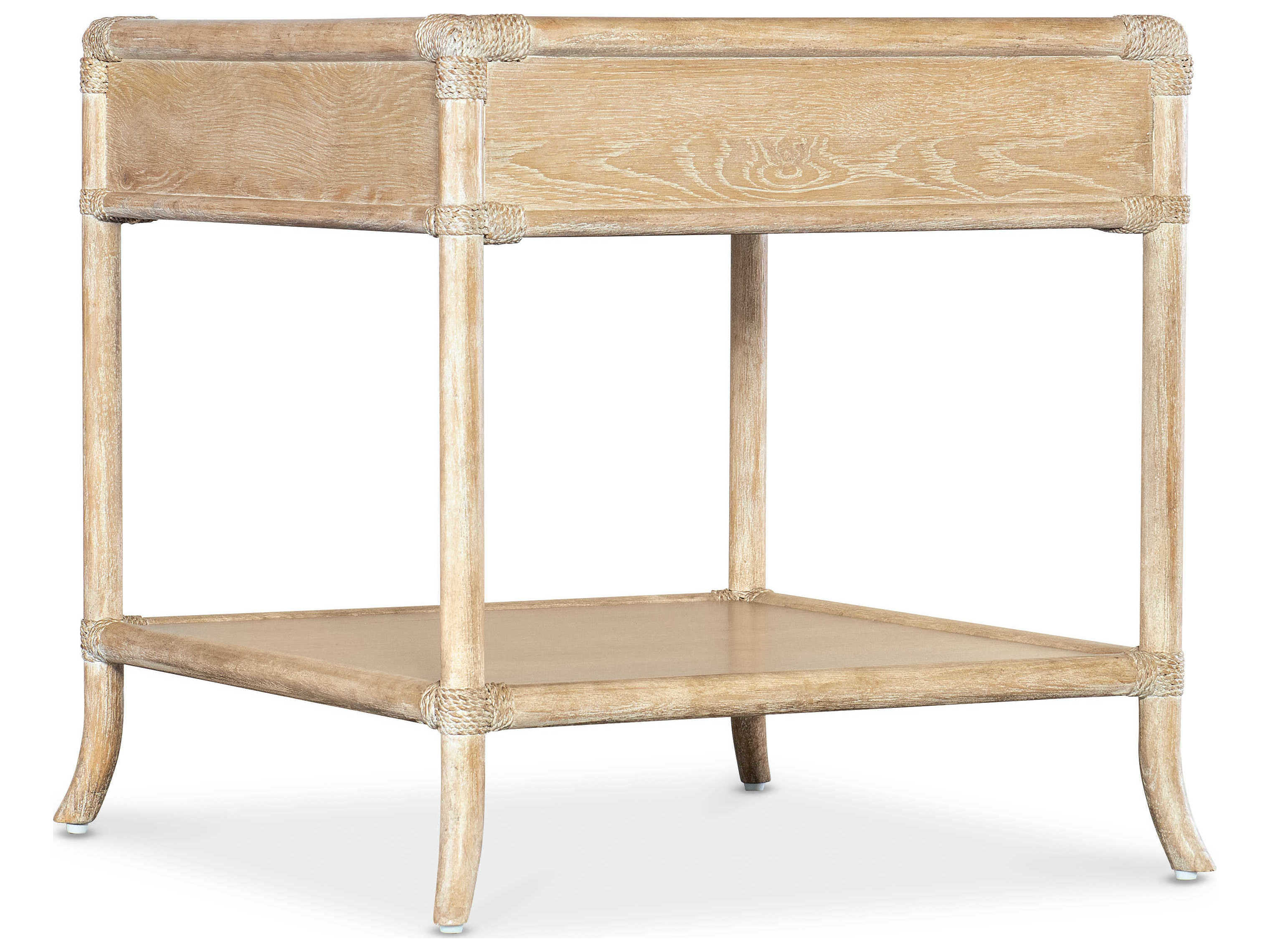 Hooker Furniture Retreat Pole Rattan Rectangular Wood Dune End Table
