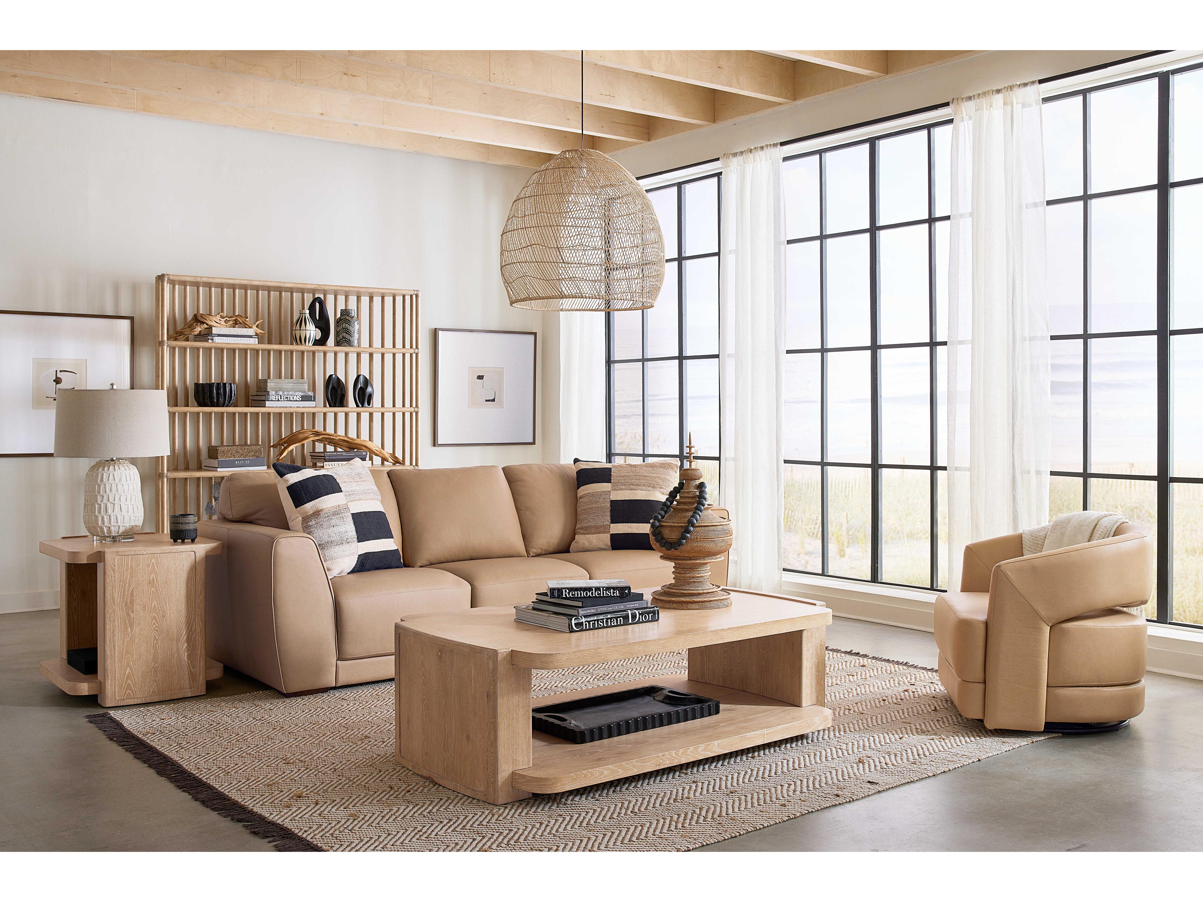 Hooker Furniture Retreat Rectangular Wood Dune Cocktail Table