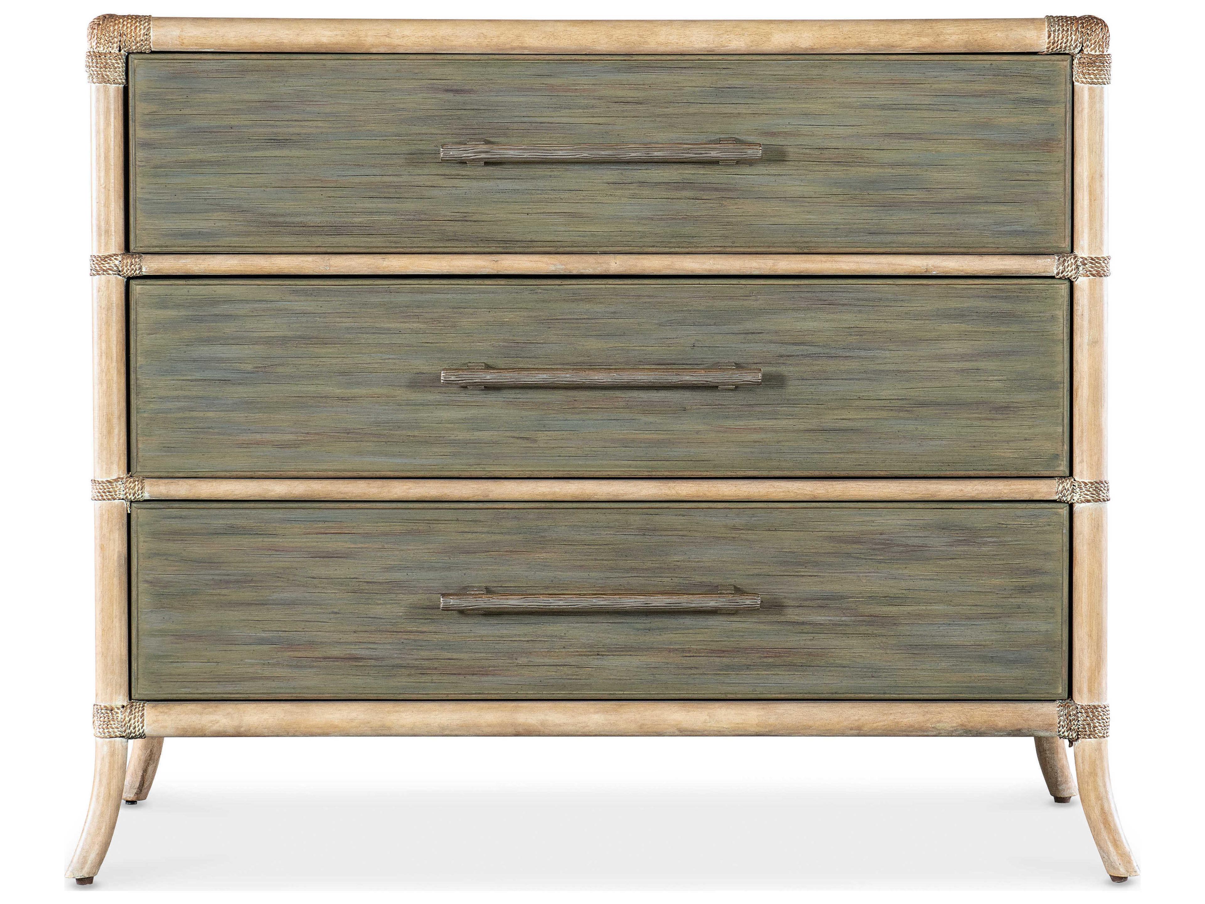 Hooker Furniture Retreat 3-Drawers Seagrass Dune Green Solid Wood Accent Chest