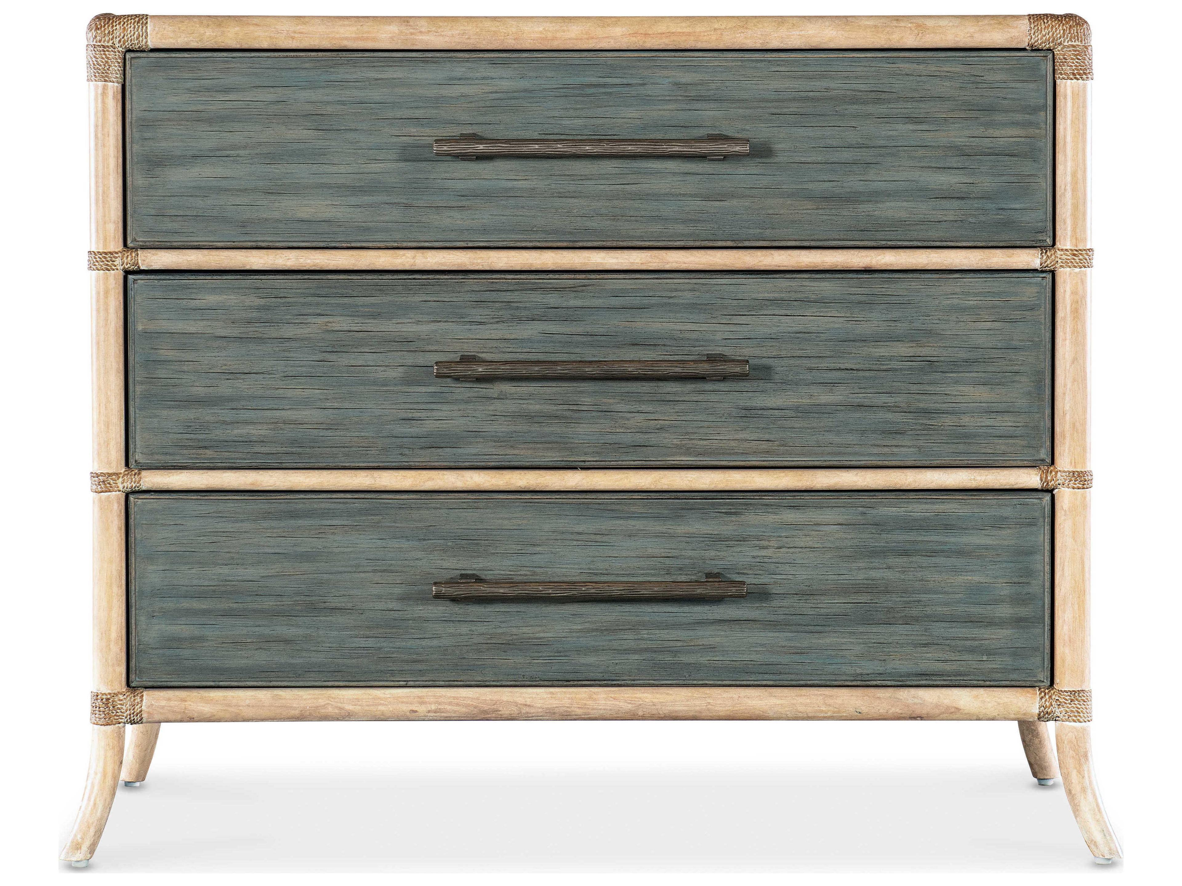 Hooker Furniture Retreat 3-Drawers Lagoon Dune Blue Solid Wood Accent Chest