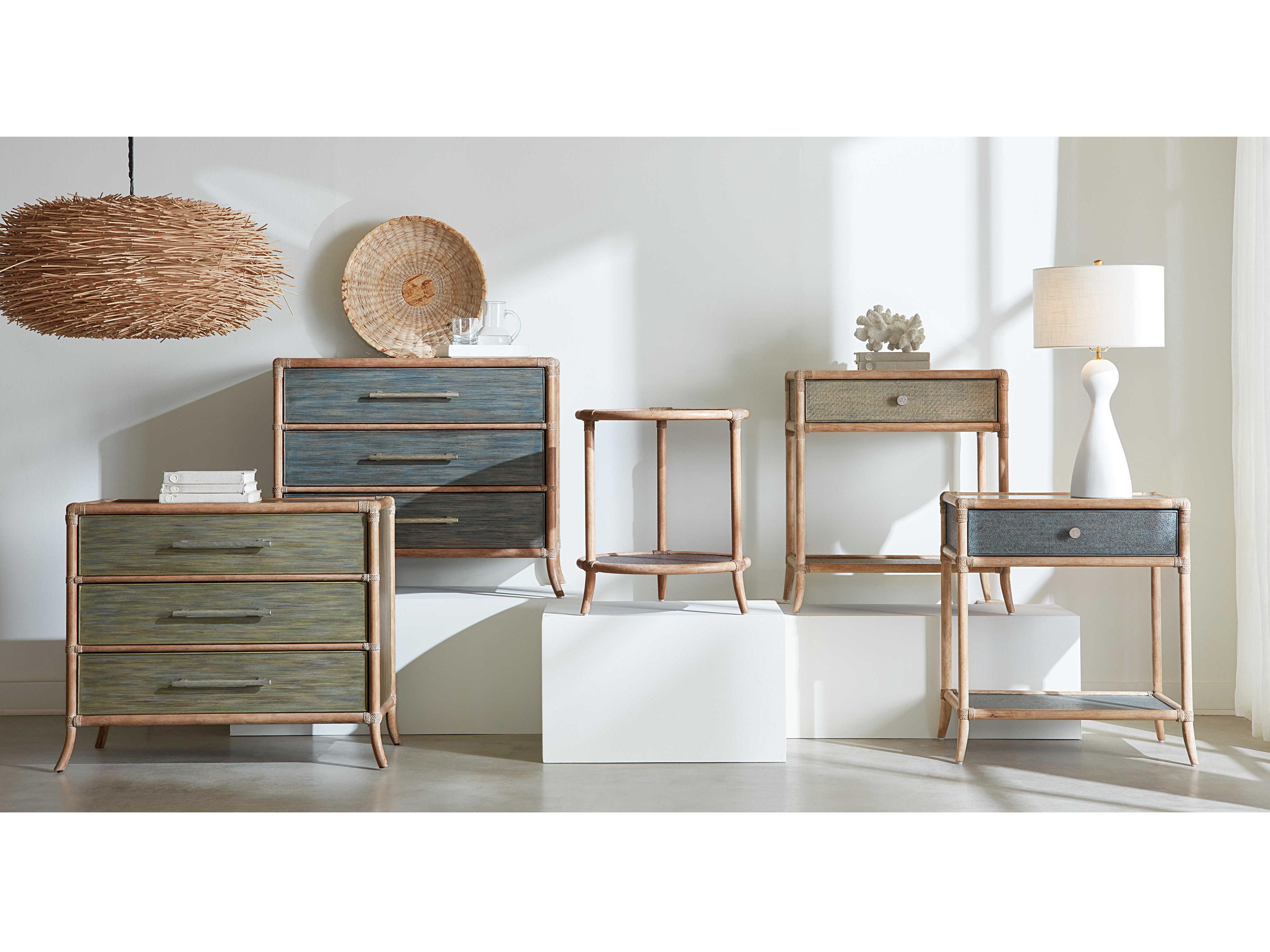 Hooker Furniture Retreat 3-Drawers Lagoon Dune Blue Solid Wood Accent Chest