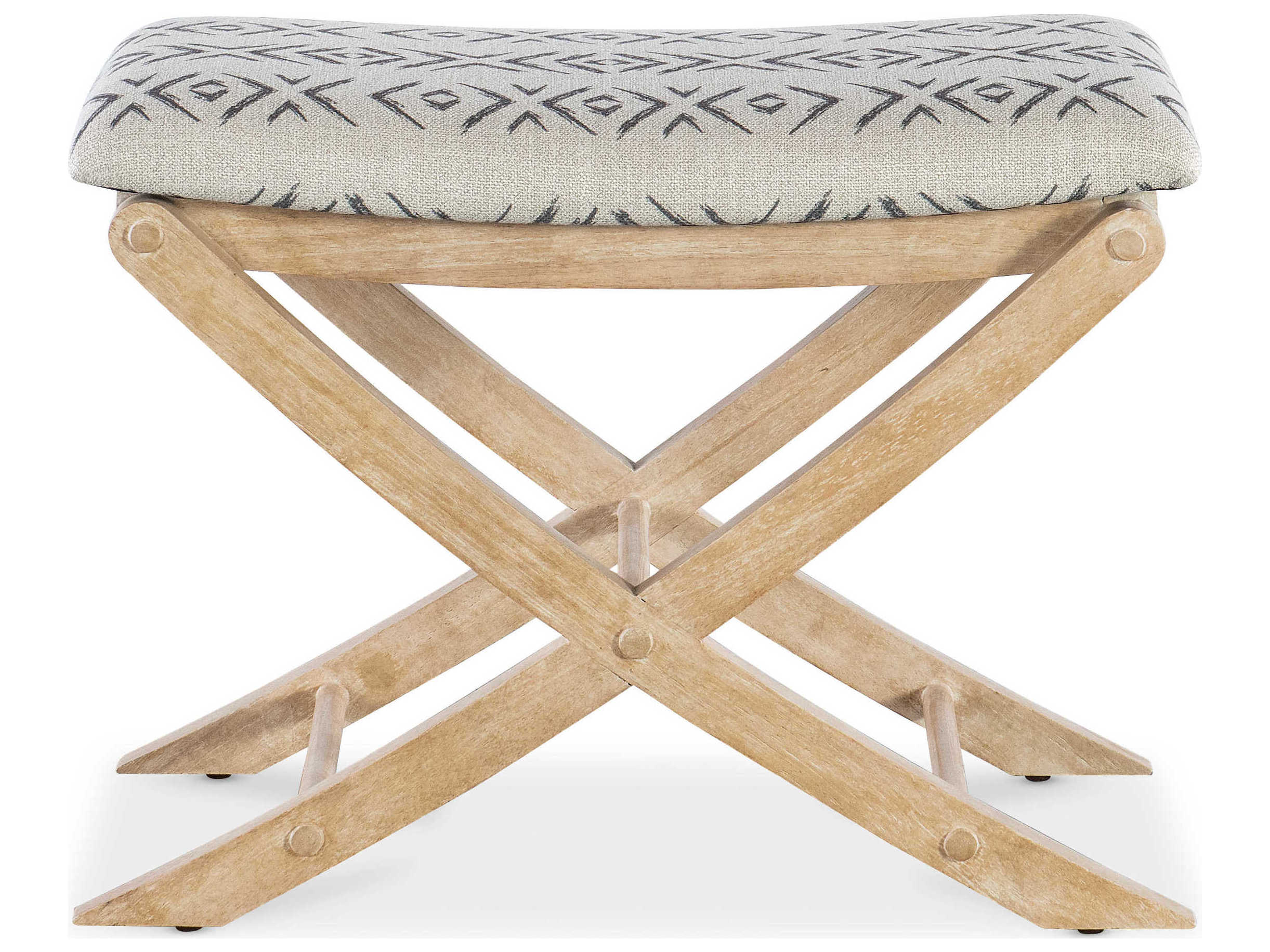 Hooker Furniture Retreat Jafar Grey Dune Brown Upholstered Accent Stool