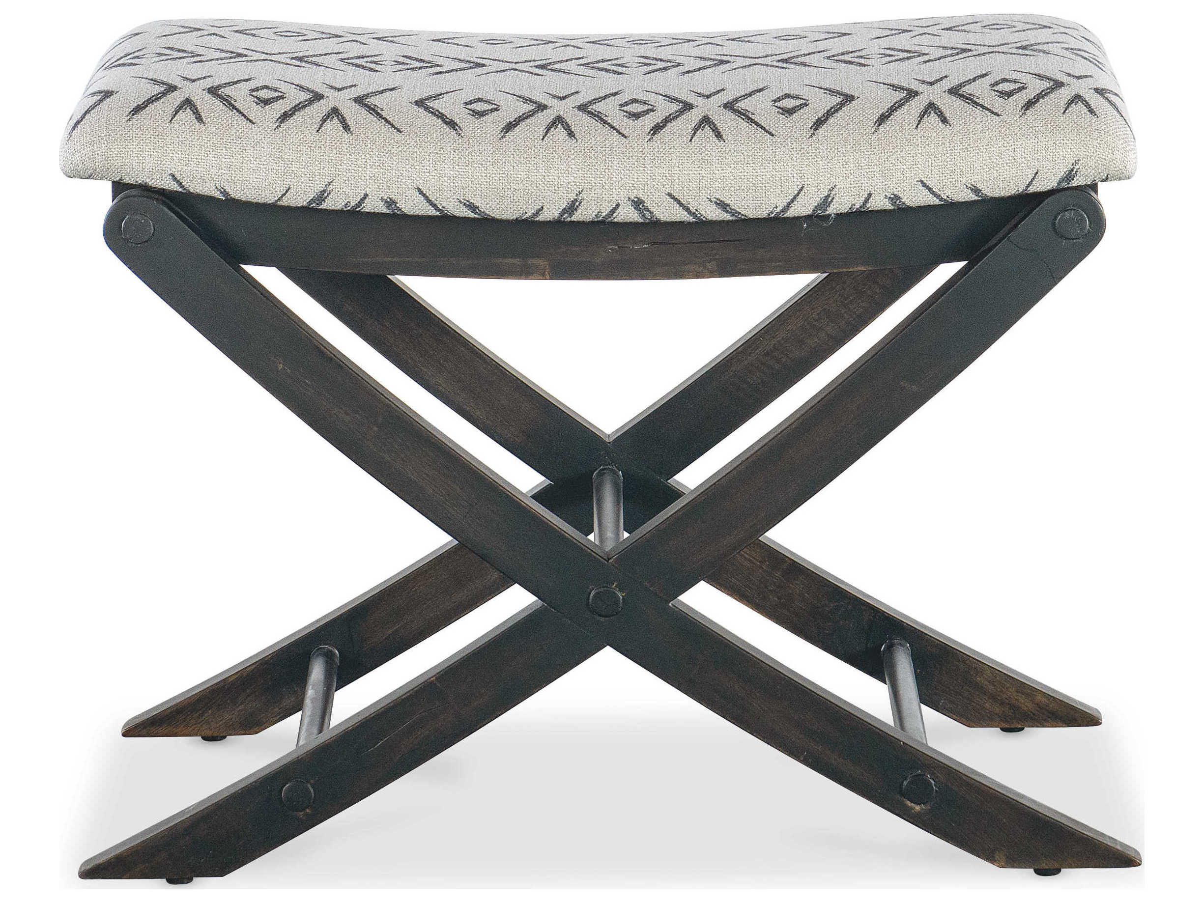 Hooker Furniture Retreat Jafar Grey Black Sand Upholstered Accent Stool