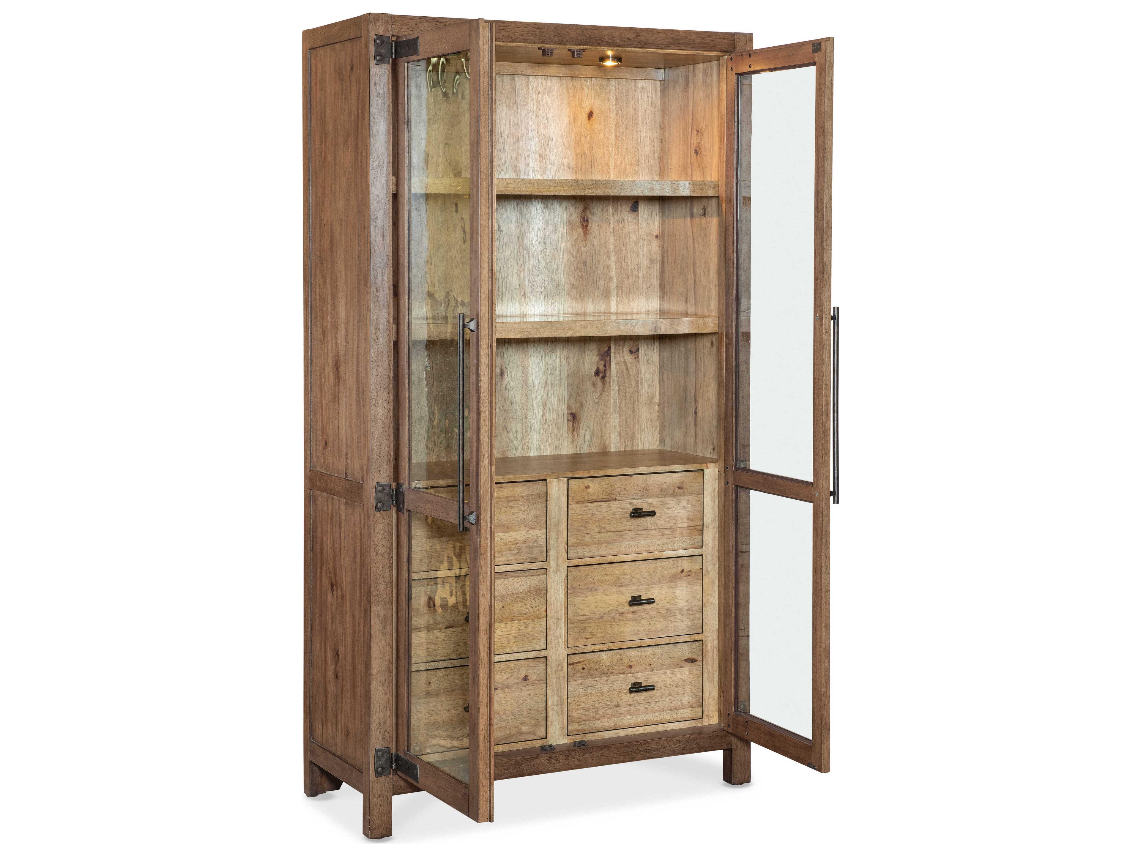 Hooker Furniture Vineyard Row Oak Wood Display Cabinet
