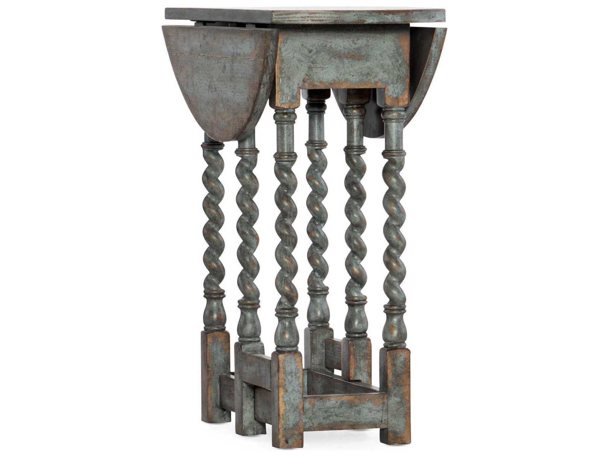 Hooker Furniture La Grange Round Wood Blue End Table