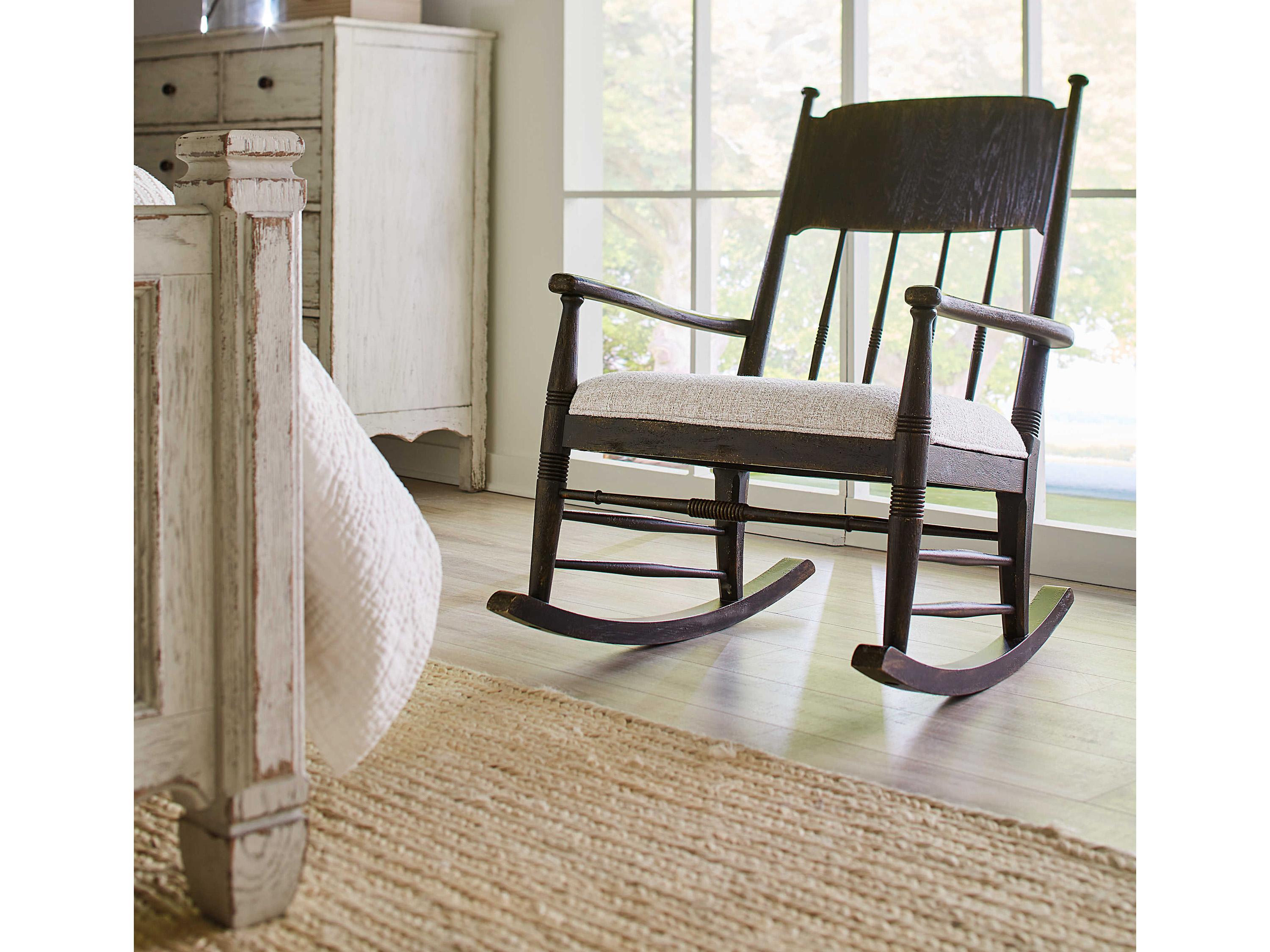 Hooker Furniture Americana Rocker Brown Fabric Rocking Chair