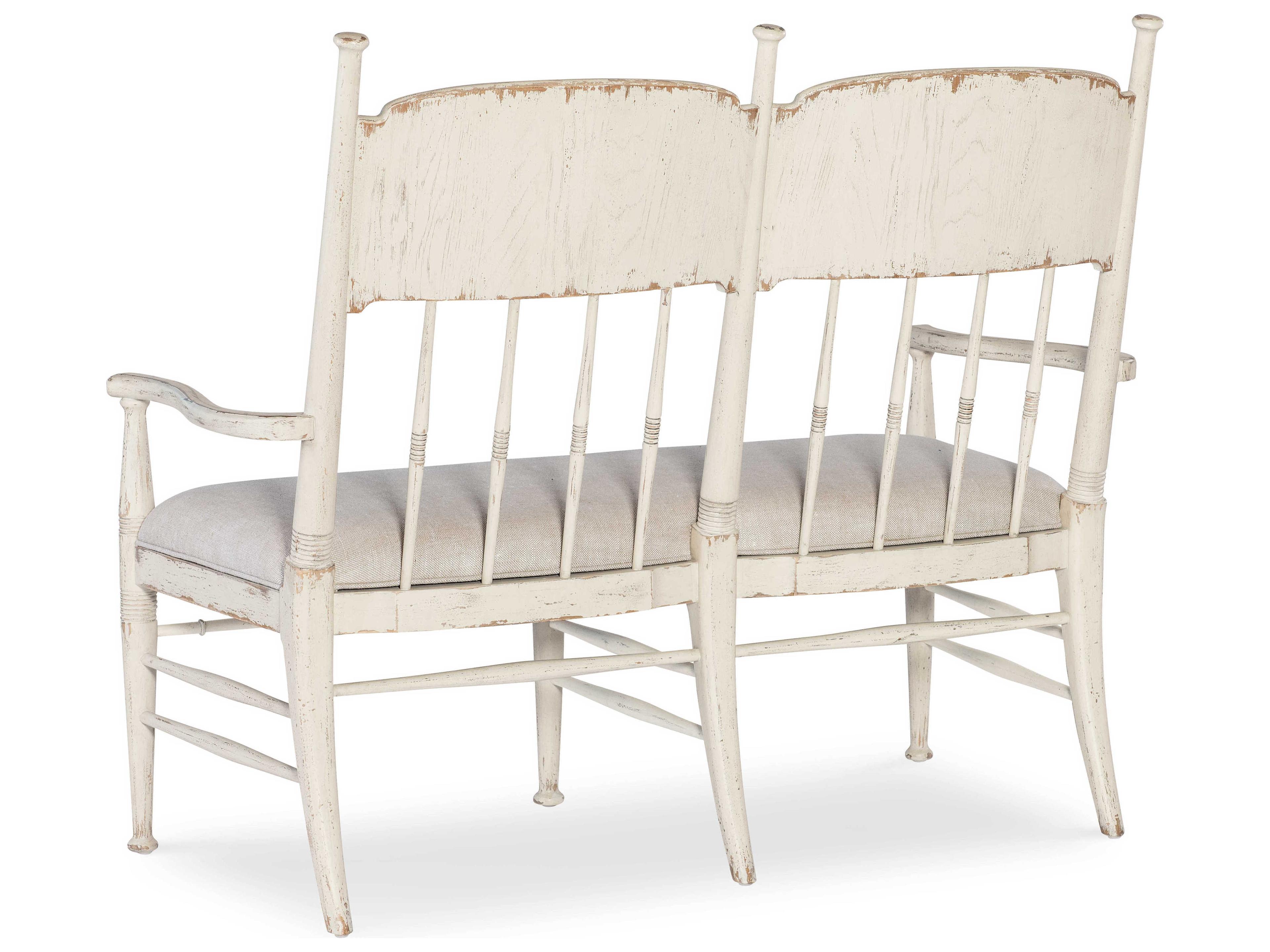 Hooker Furniture Americana Beige Oak Wood Upholstered Arm Dining Chair