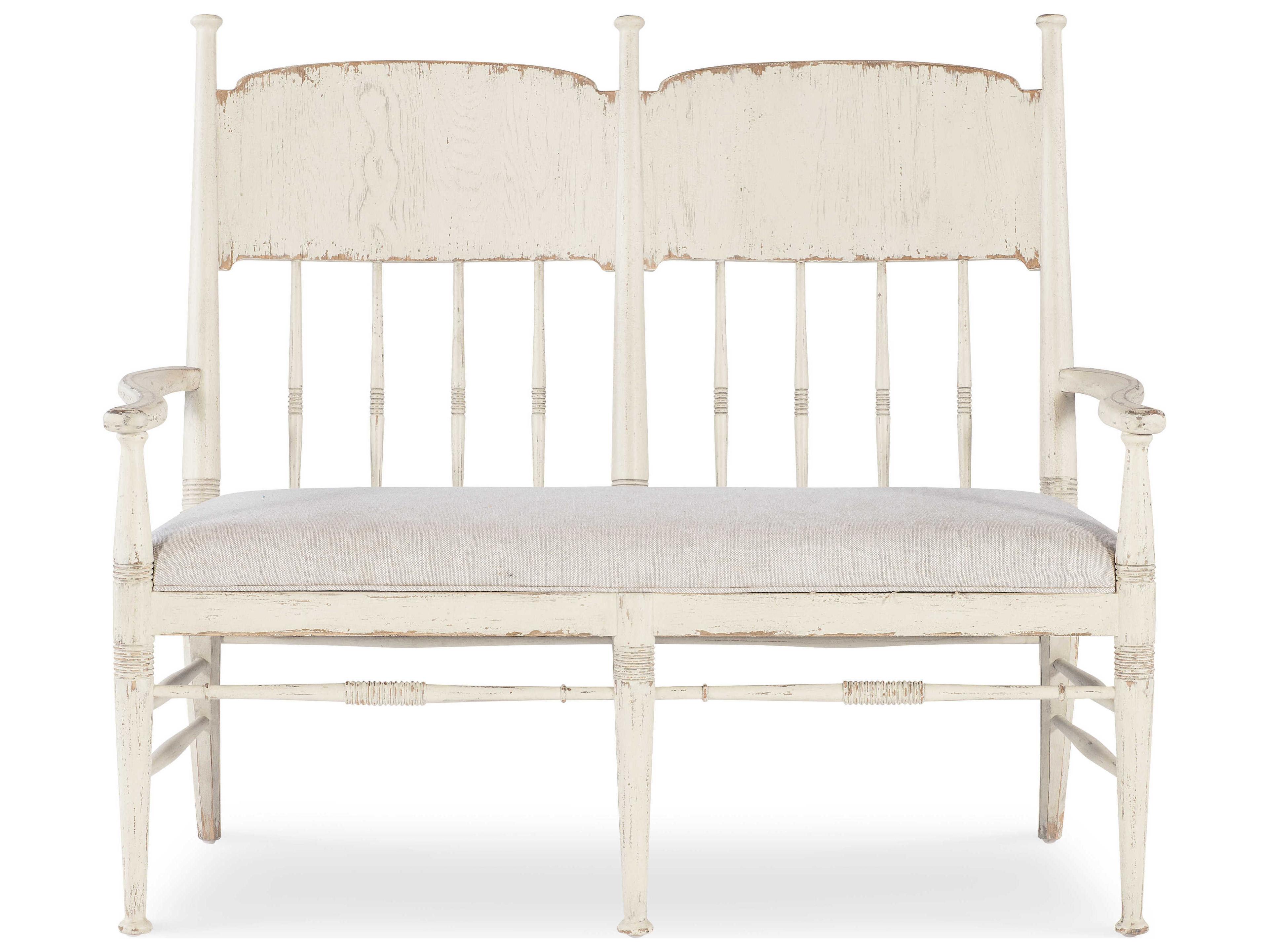 Hooker Furniture Americana Beige Oak Wood Upholstered Arm Dining Chair