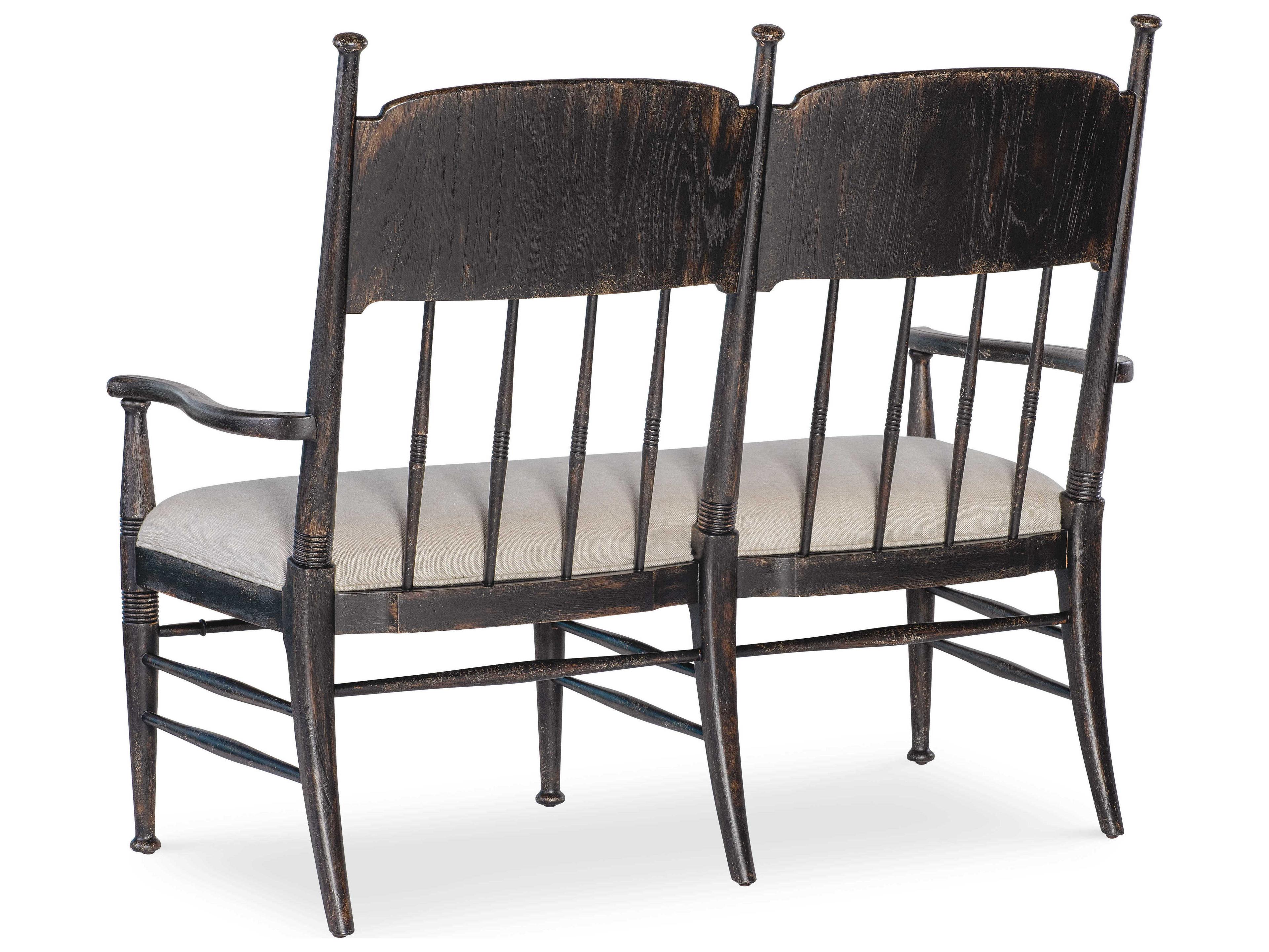 Hooker Furniture Americana Brown Oak Wood Upholstered Arm Dining Chair