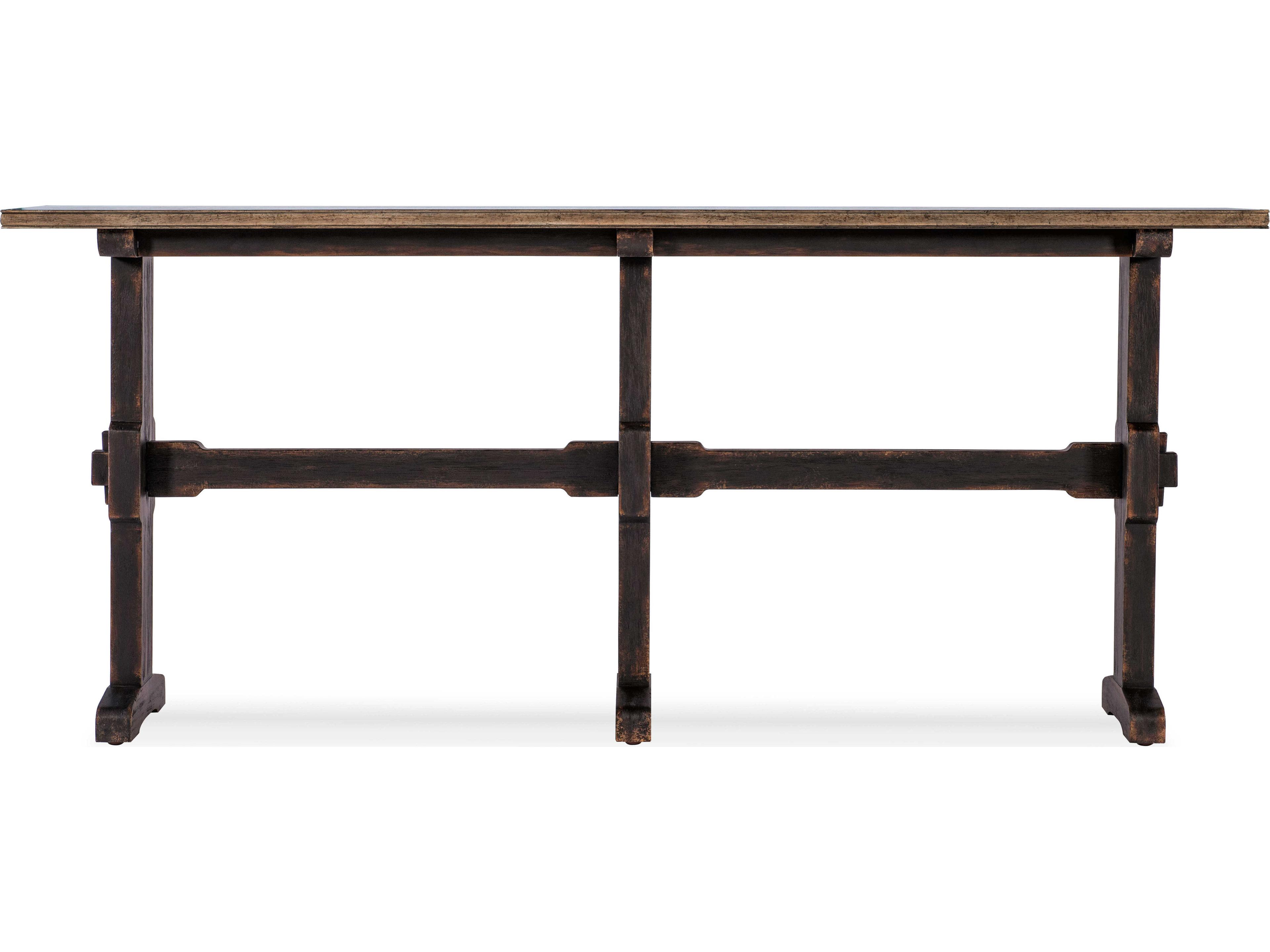 Hooker Furniture Americana Rectangular Black Wood Console Table